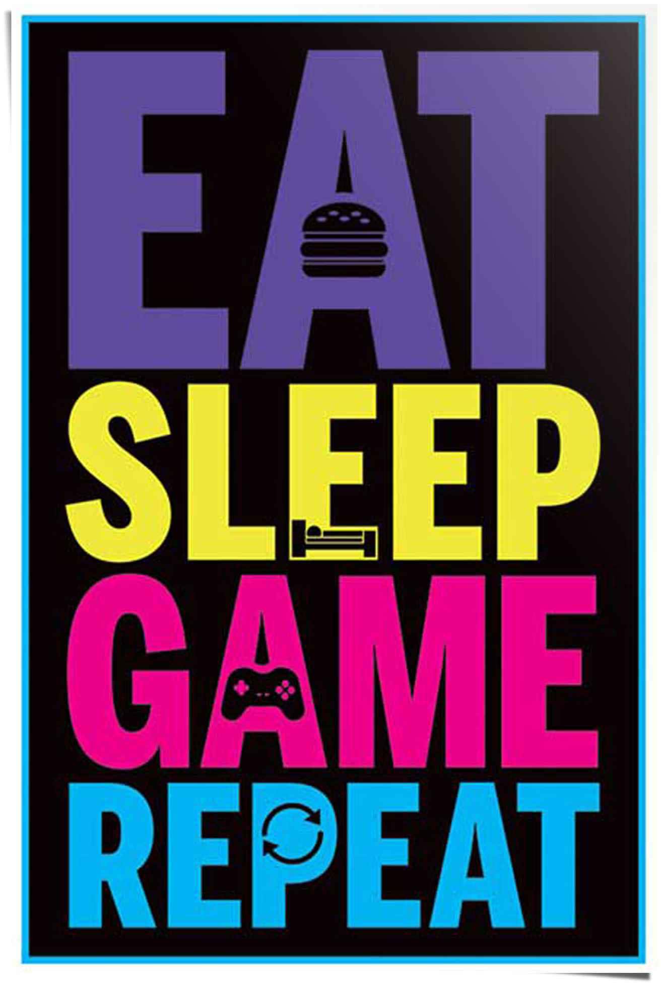 Reinders Poster "Eat sleep game repeat" 1 Stk. tlg. günstig online kaufen