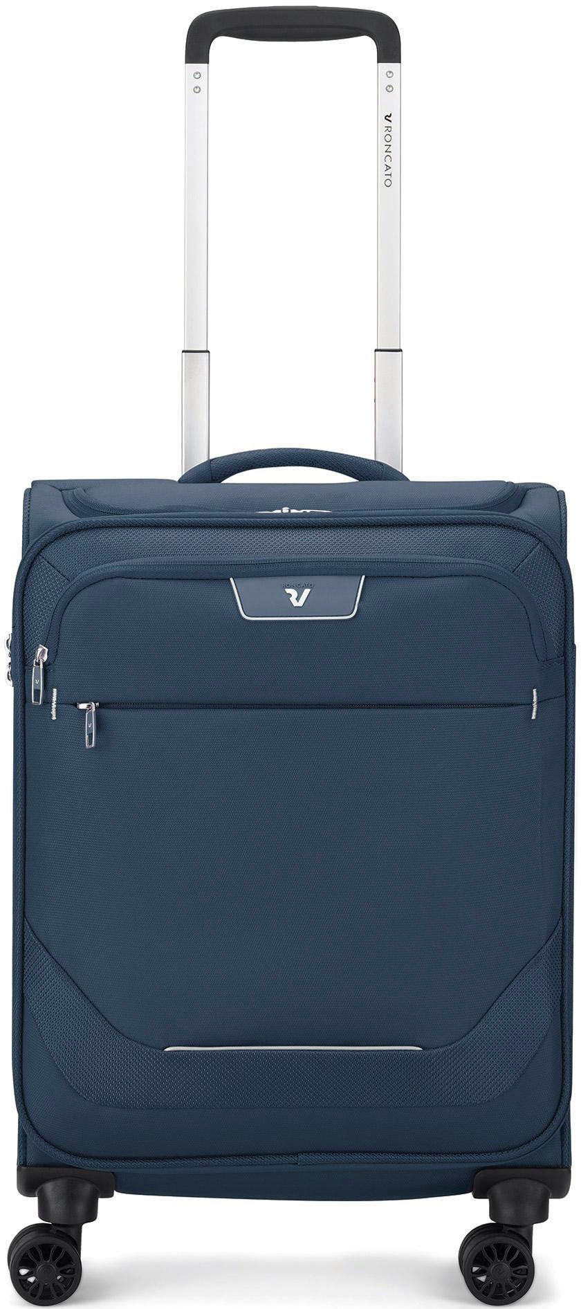 RONCATO Handgepäck-Trolley "Joy Carry-on, 55 cm, erweiterbar, dunkelblau", 4 St. Rollen, Weichgepäck-Koffer Reisegepäck 