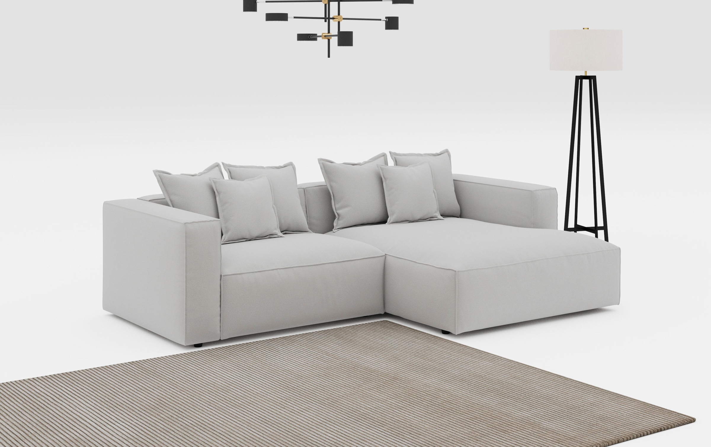 INOSIGN Ecksofa "Cowboy L-Form" mit 6 Kissen, kubisches Sofa günstig online kaufen