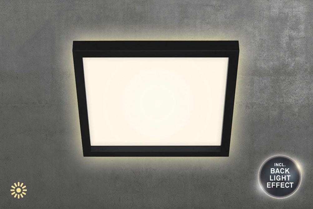 LED Deckenleuchte "CADRE", schwarz-weiß, BRILONER LEUCHTEN, Wohnzimmer, Leuchten