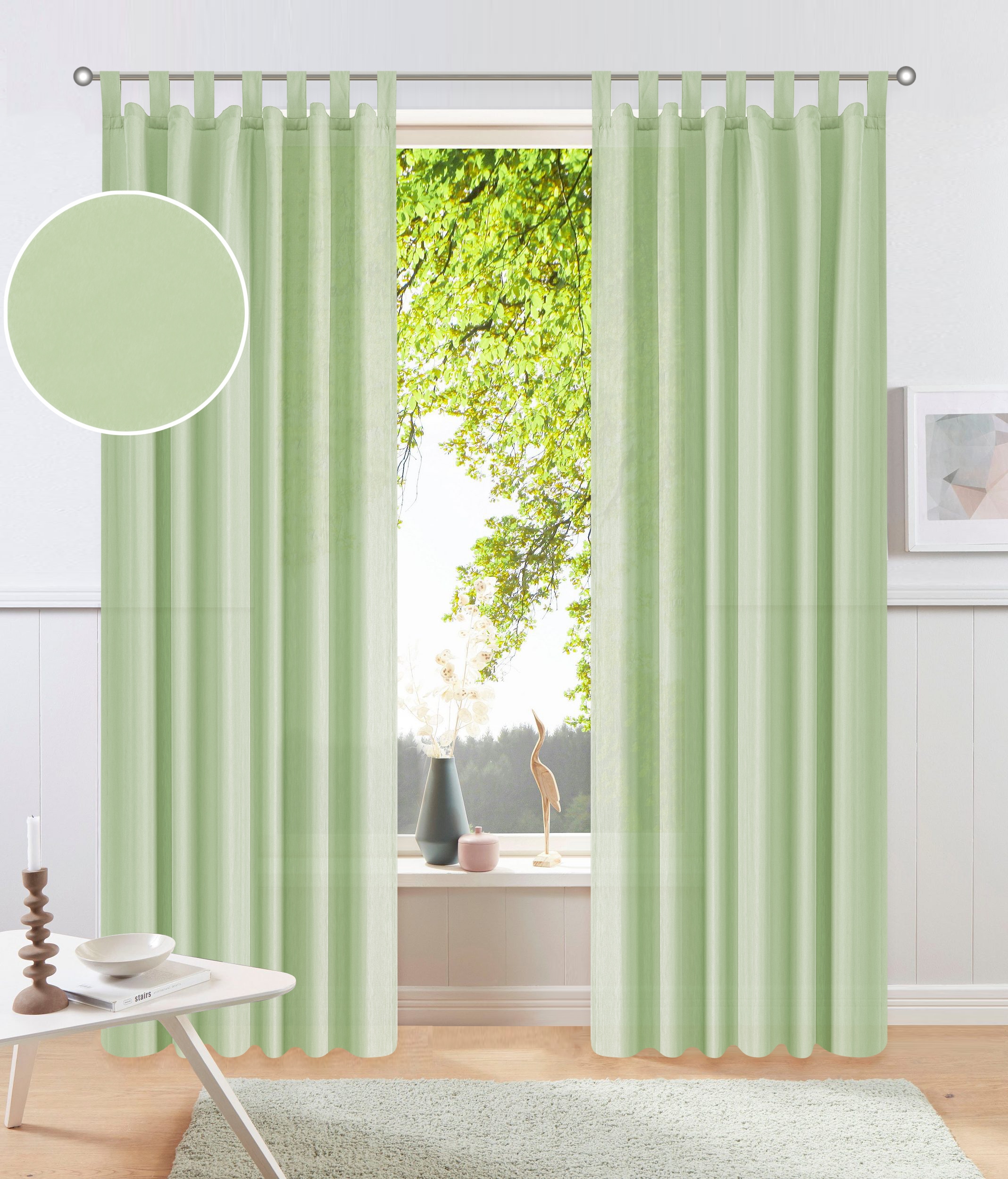 OTTO home Vorhang "Raja" Schlaufen 2 Stk. tlg. 2er-Set, Bestseller, einfarbig, modern, pflegeleichte Mikrofaser