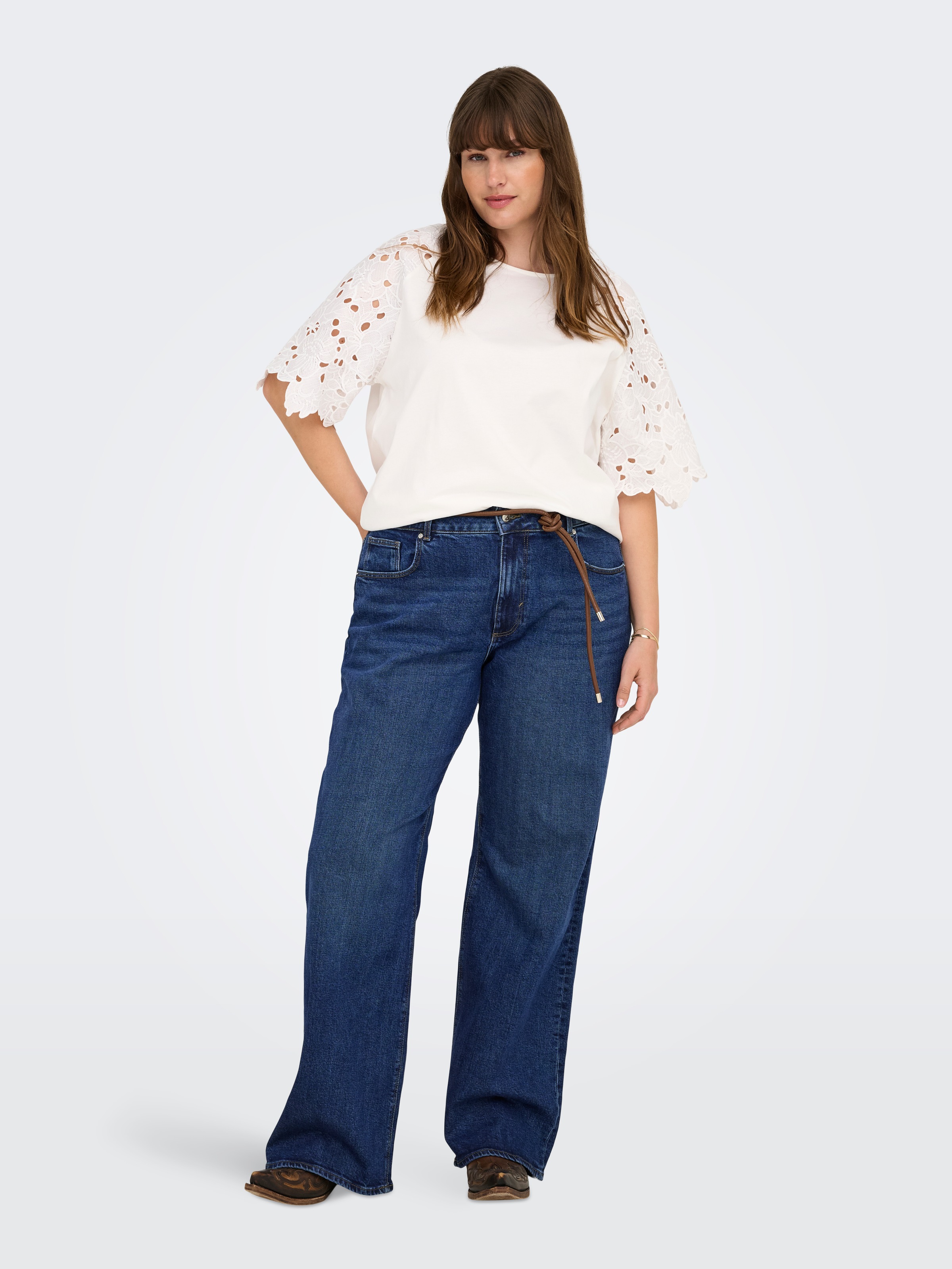 ONLY CARMAKOMA High-waist-Jeans »CARJUICY HW WIDE LEG REA255«