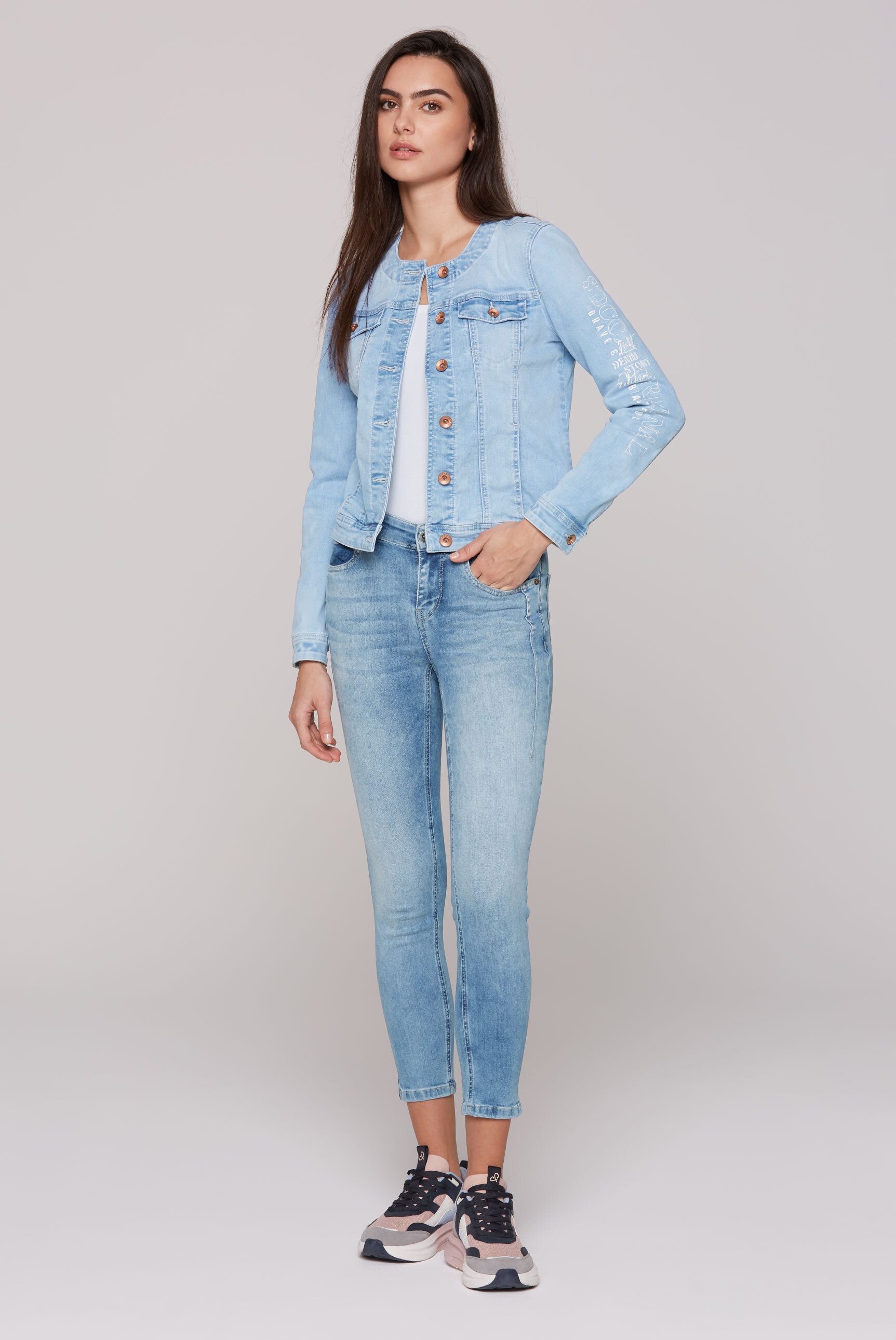 SOCCX Jeansjacke, ohne Kapuze, mit Brusttaschen