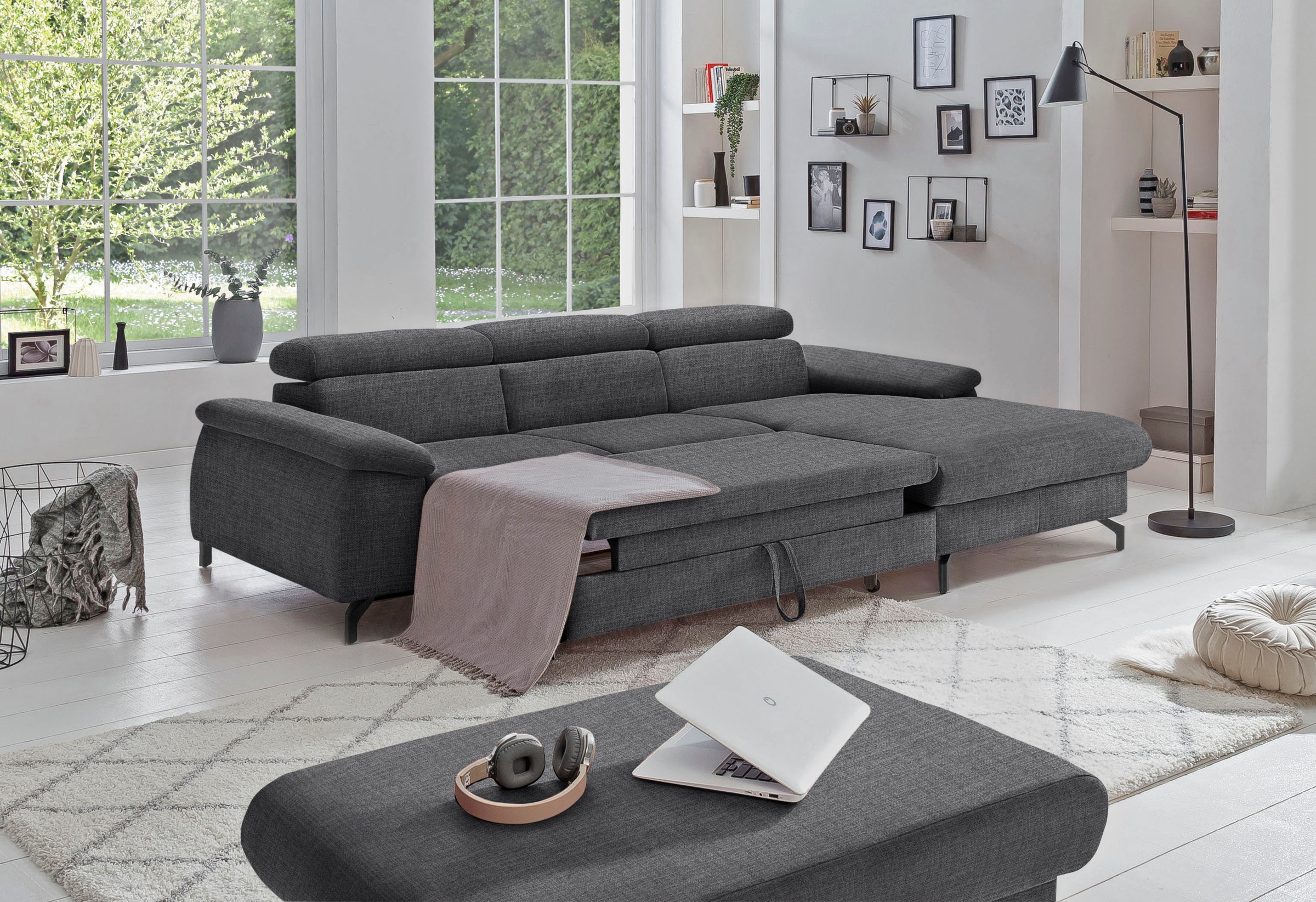 COTTA Ecksofa »Kitty L-Form«, mit Kopfteilverstellung, wahlweise mit Bettfunktion & Bettkasten