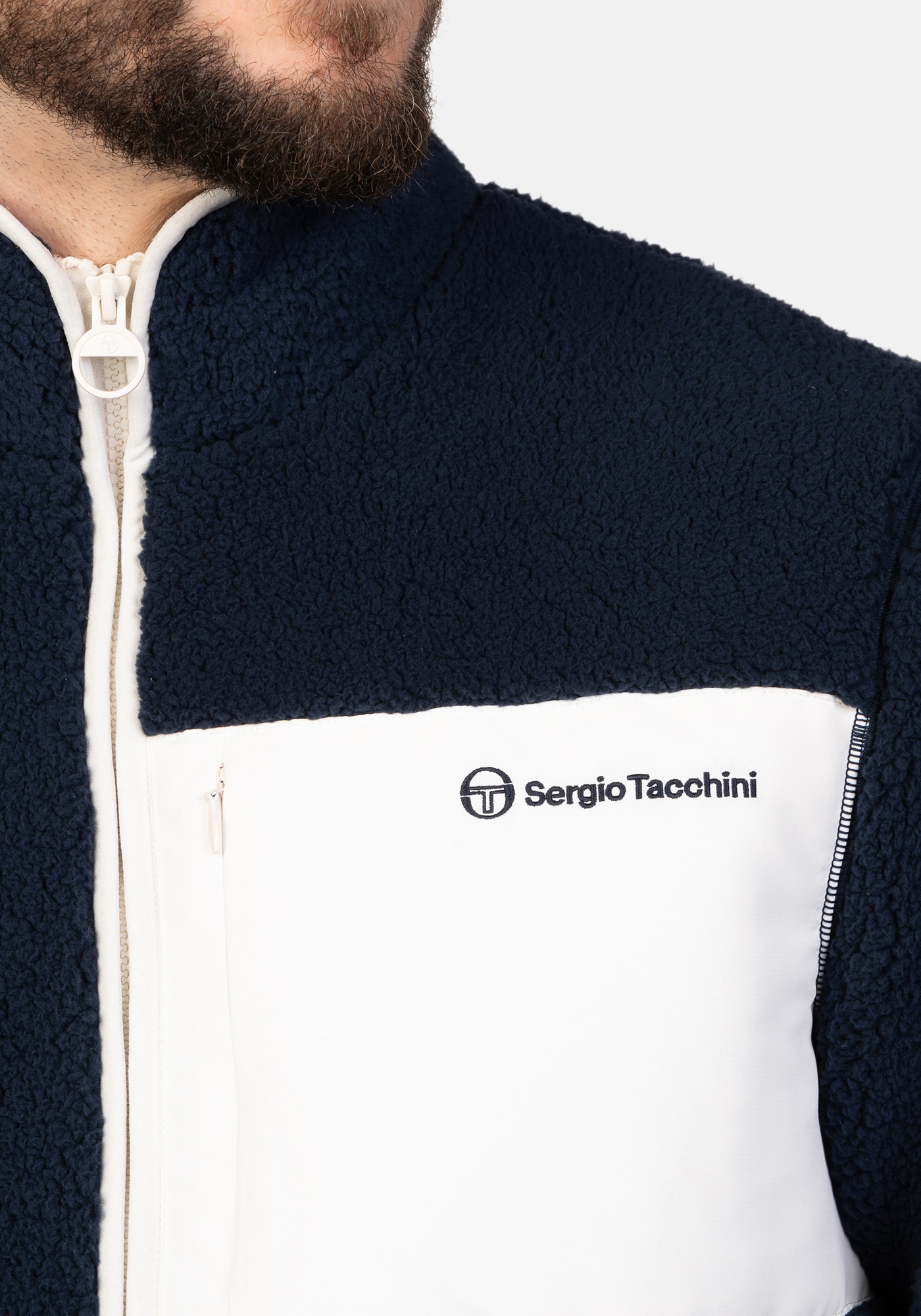 Sergio Tacchini Winterjacke »WHITMAN BORG FLEECE Herren«, ohne Kapuze, Winterjacke Herren, Fleecejacke, Stepjacke, gefüttert, Retro, Sale