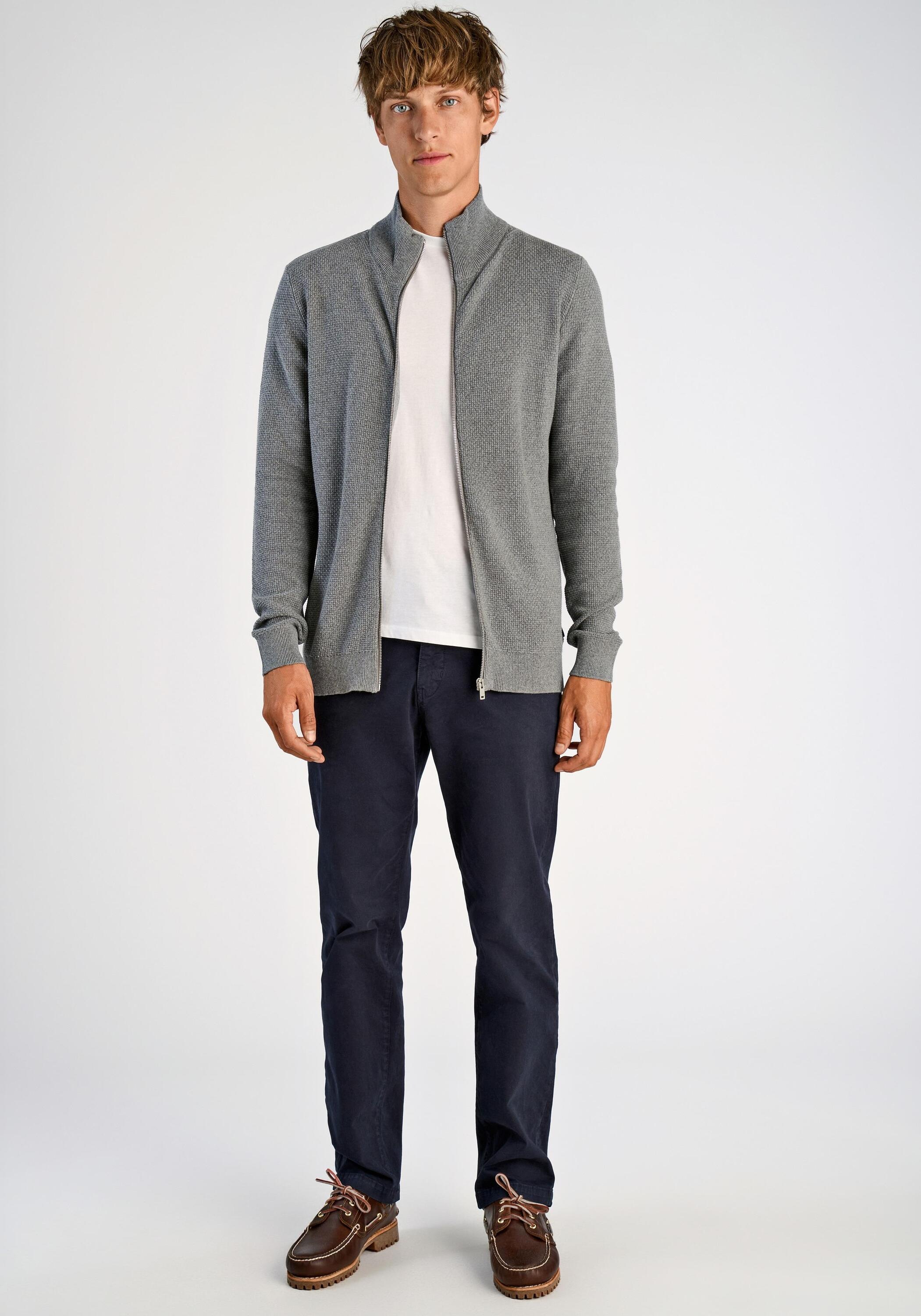 Strickpullover LINDBERGH "Strickpullover Relaxed Fit", Herren, Gr. L, dk grau, Obermaterial: 60% Baumwolle, 40% Polyester, unifarben, Pullover Strickpullover 3