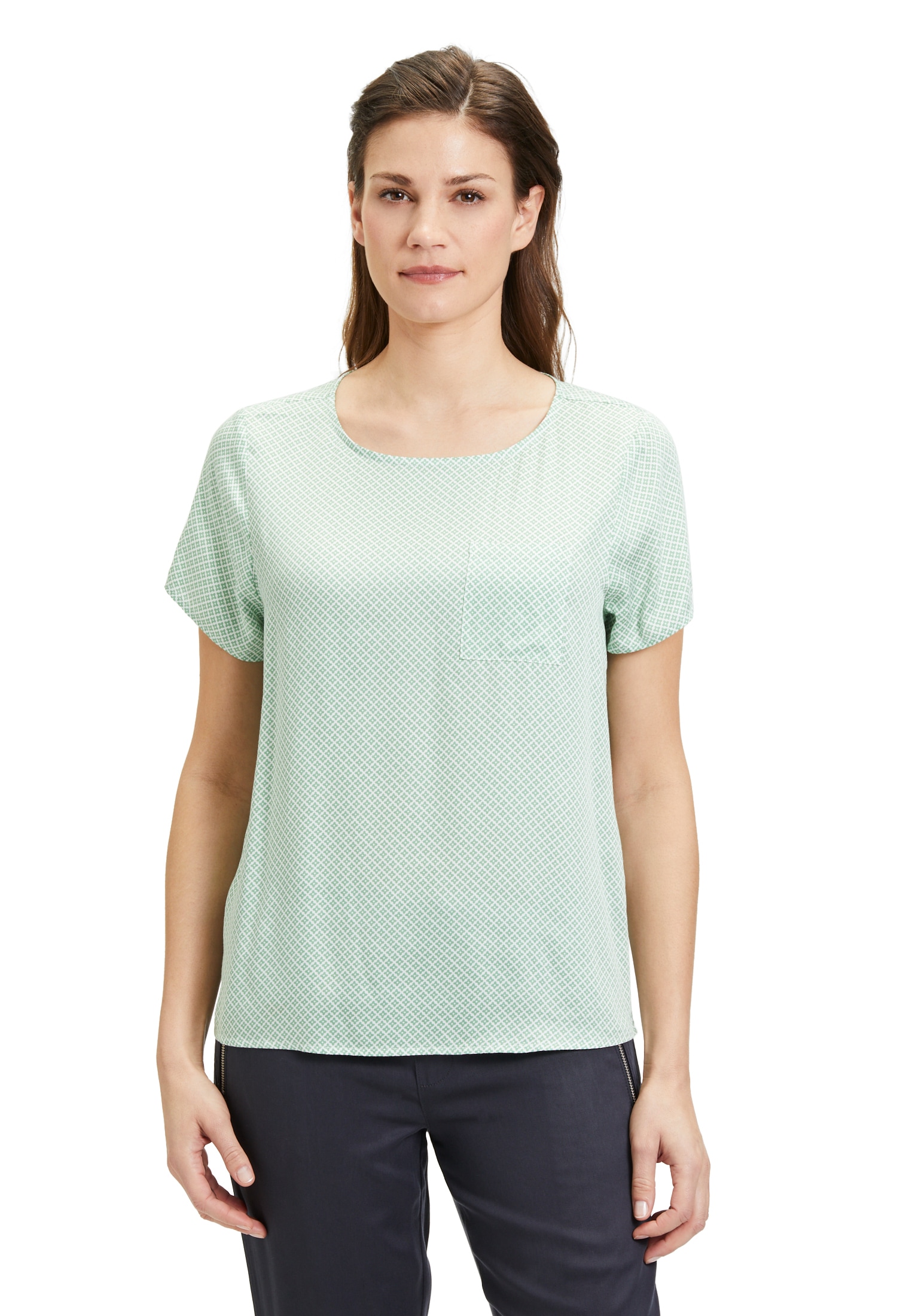 Cartoon Schlupfbluse "Cartoon Damen Schlupfbluse mit aufgesetzter Brusttasc günstig online kaufen