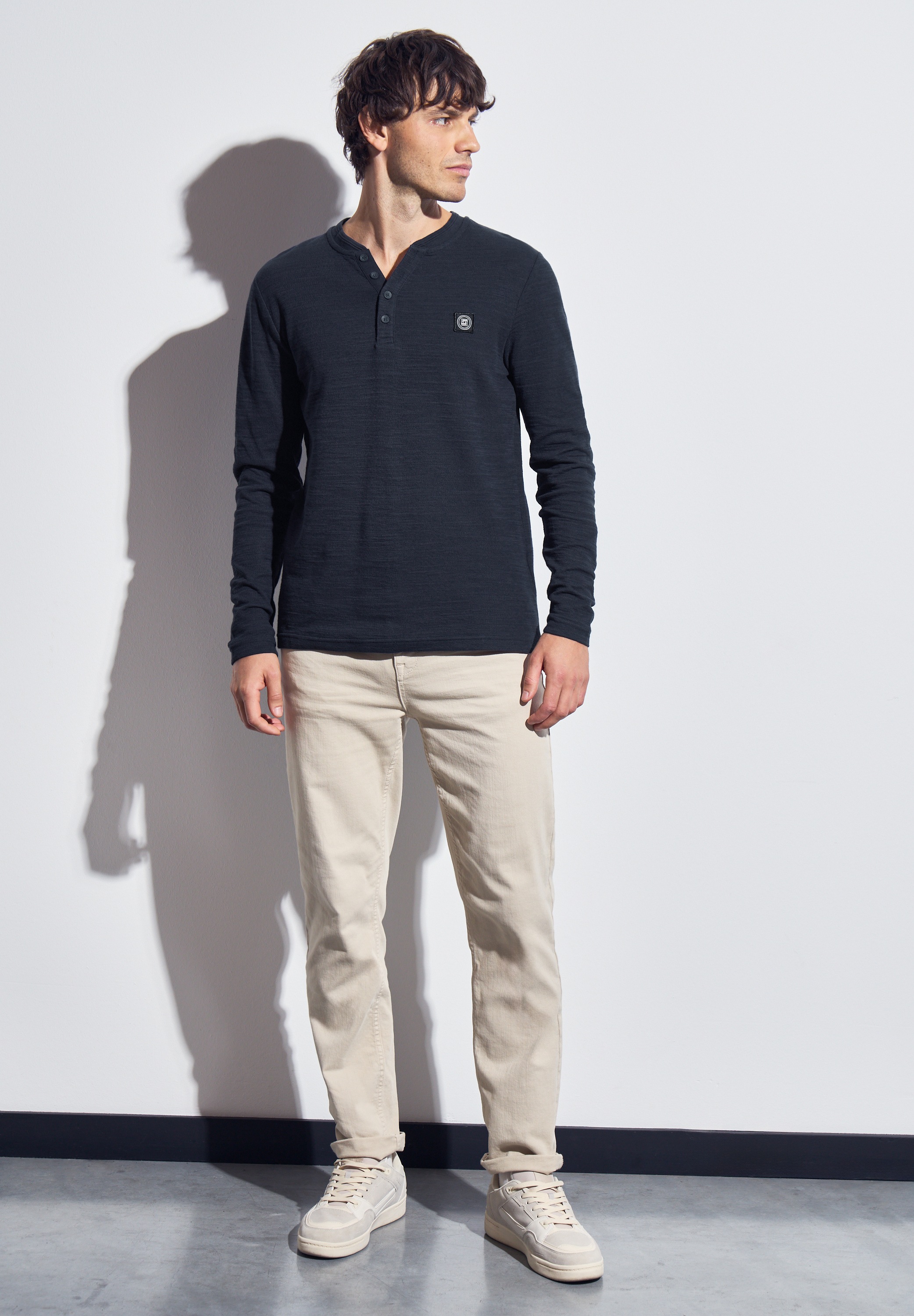 STREET ONE MEN Langarmshirt, im soften Baumwoll-Mix