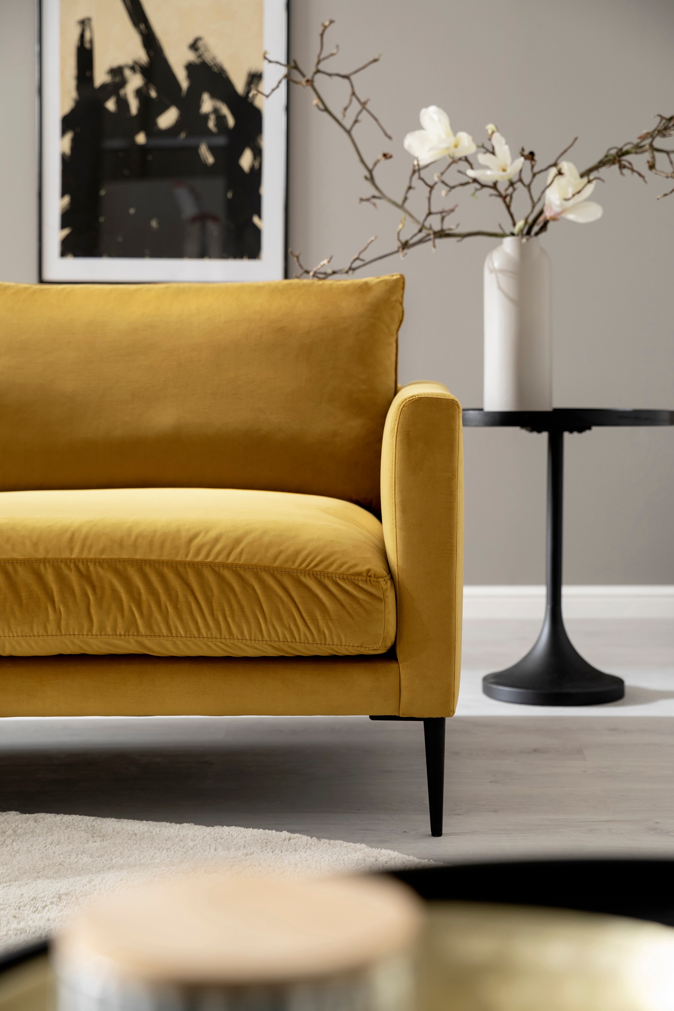 Thumbnail - Trends by HG Polsterecke "Svea L-Form" Ottomane rechts oder links, mit Metallfuß, frei im Raum stellbar