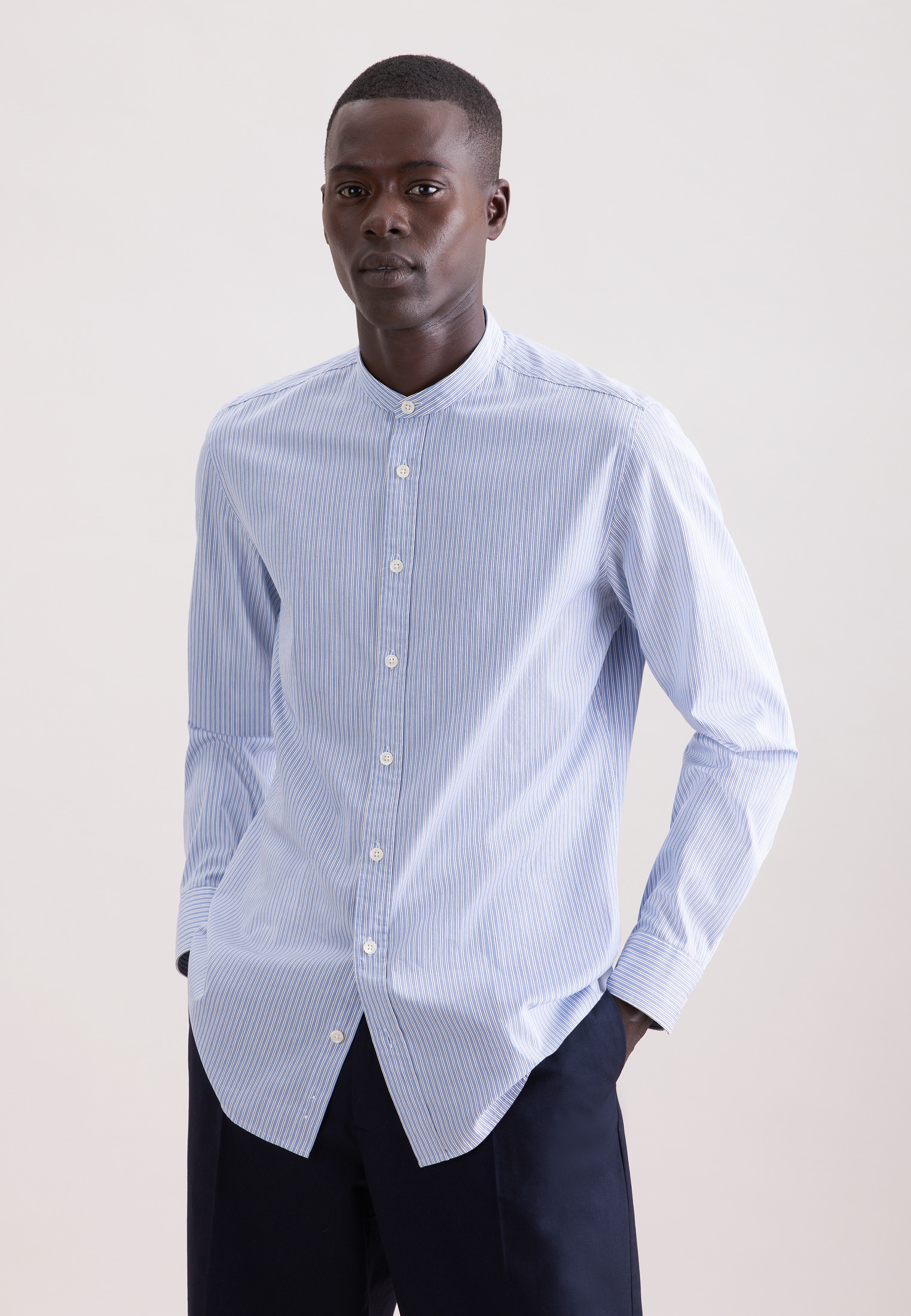 seidensticker Businesshemd Slim 1/1 Stehkragen Gestreift günstig online kaufen