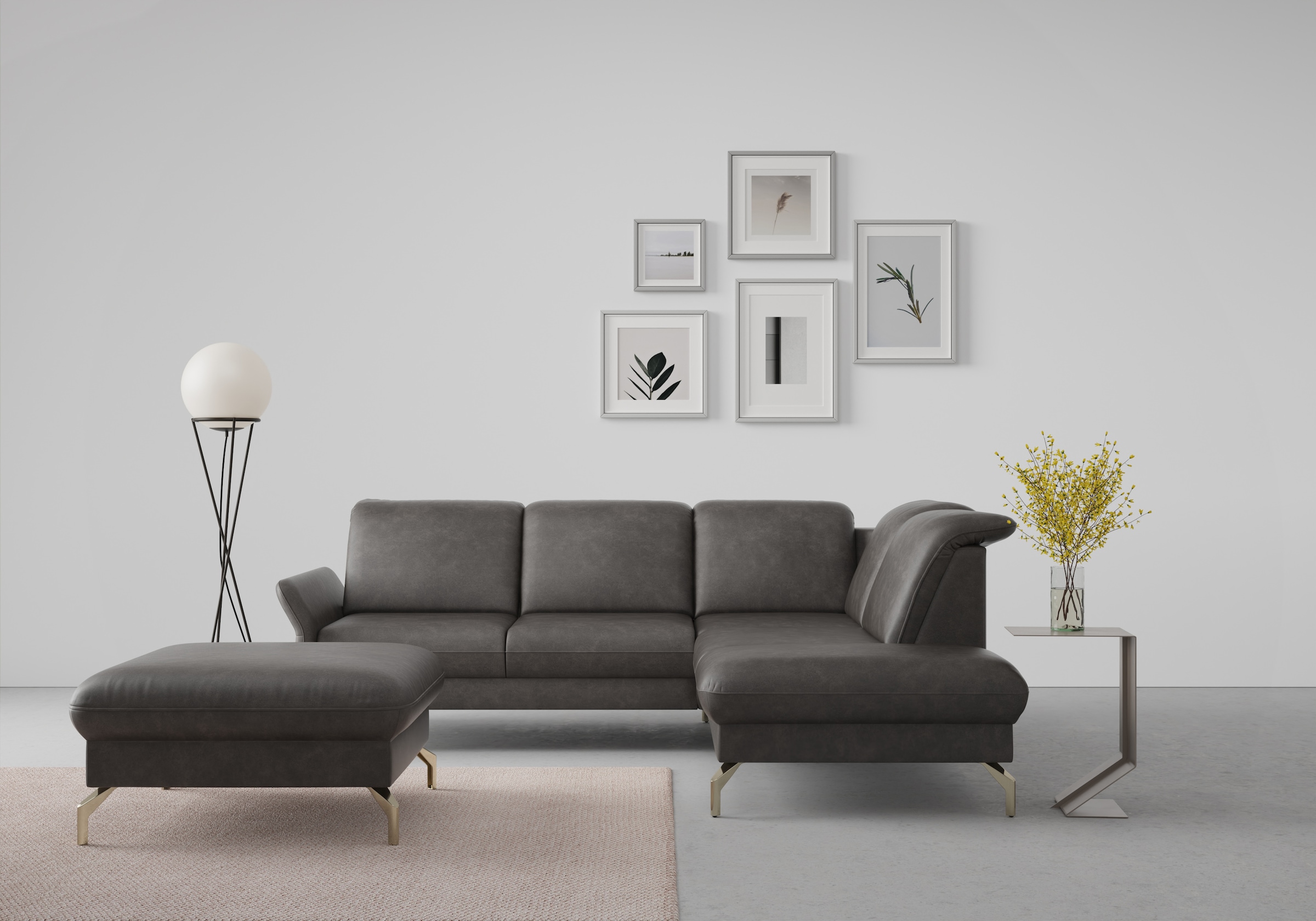 SIT & MORE Fashion L-Form Corner Sofa Grey 7