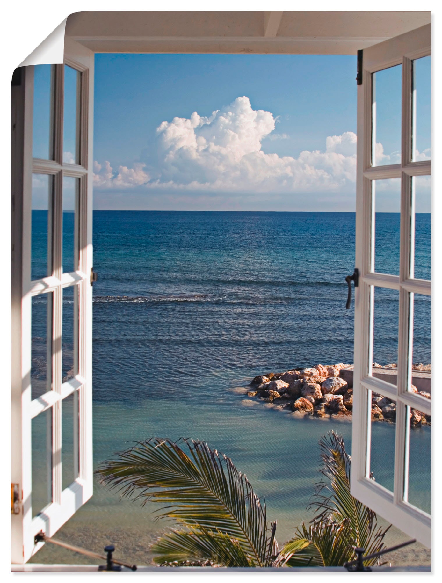 Artland Wandbild "Fenster zum Paradies" Fensterblick 1 Stk. tlg. als Alubil günstig online kaufen