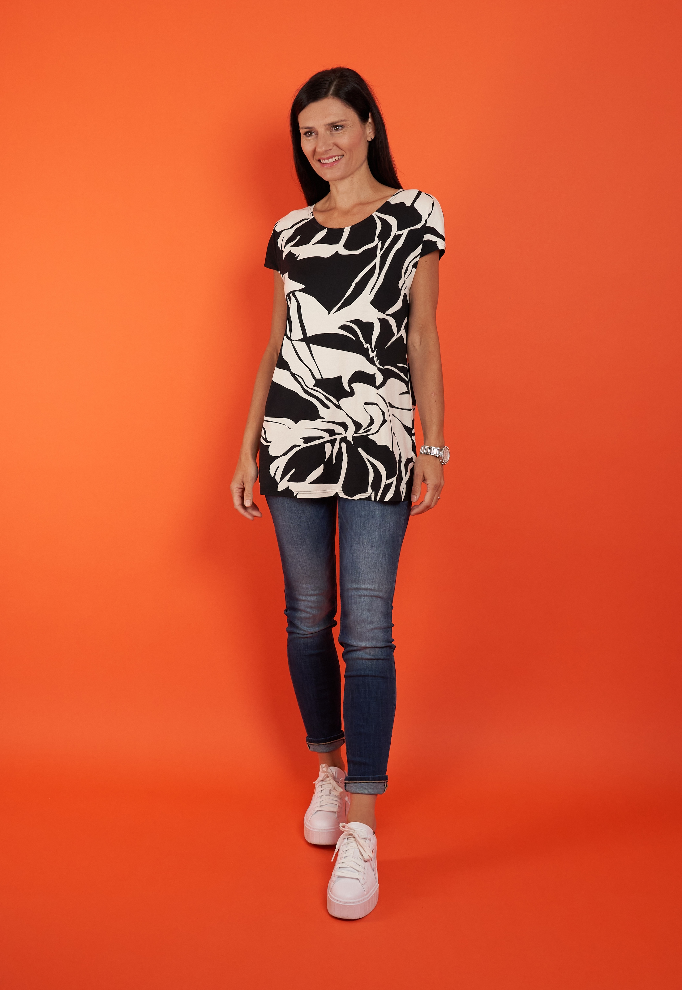 Seidel Moden Kurzarmshirt, mit All-Over Print, MADE IN GERMANY