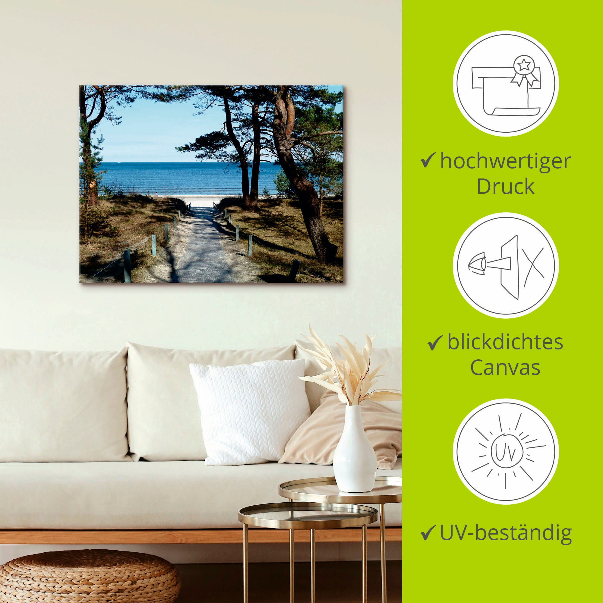 Artland Leinwandbild »schöne Ostseeküste« Gewässer 1 Stk. tlg. auf Holzrahmen gespannt