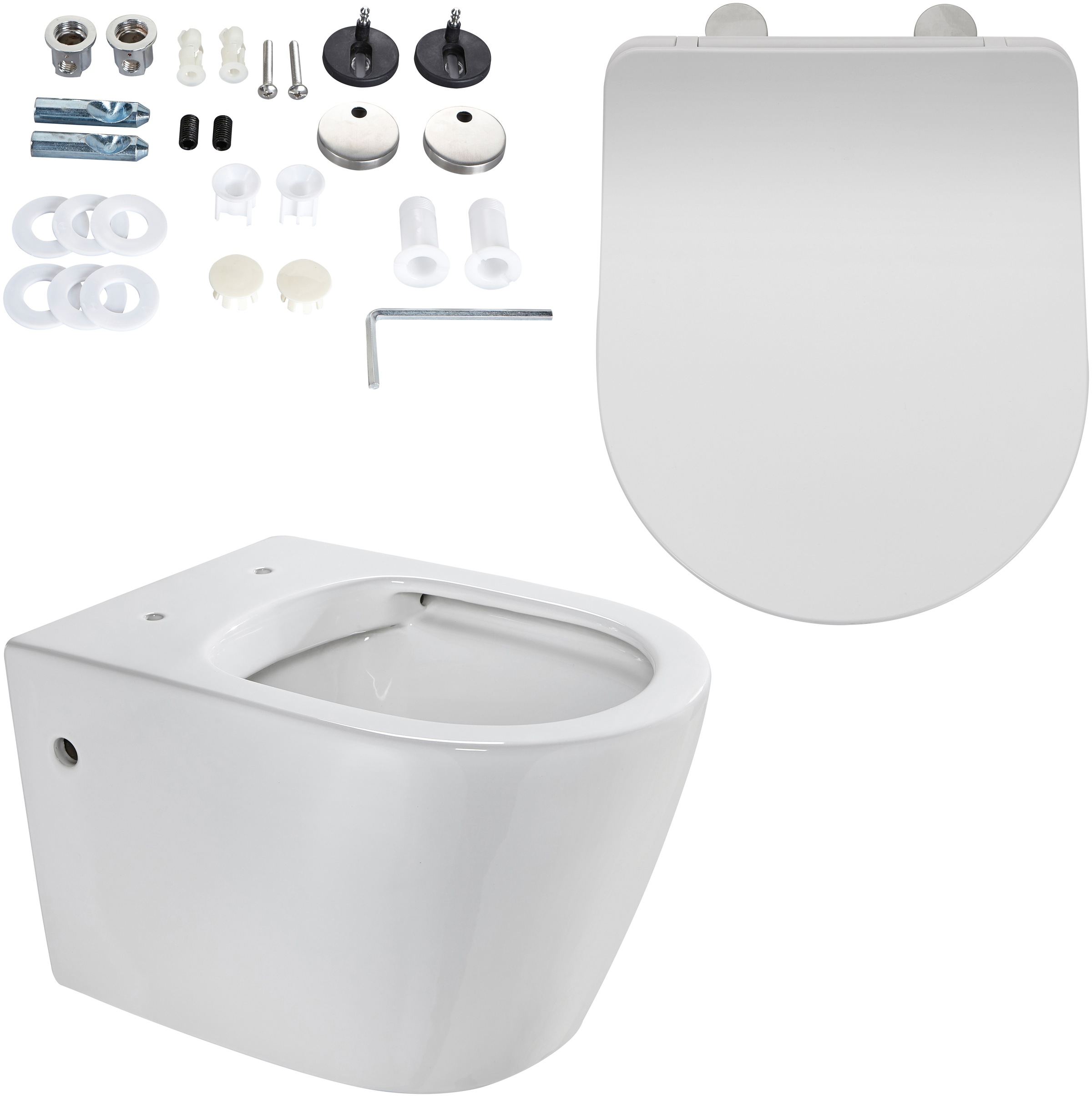 welltime Tiefspül-WC "Vigo" spülrandlose Toilette aus Sanitärkeramik, inkl. günstig online kaufen