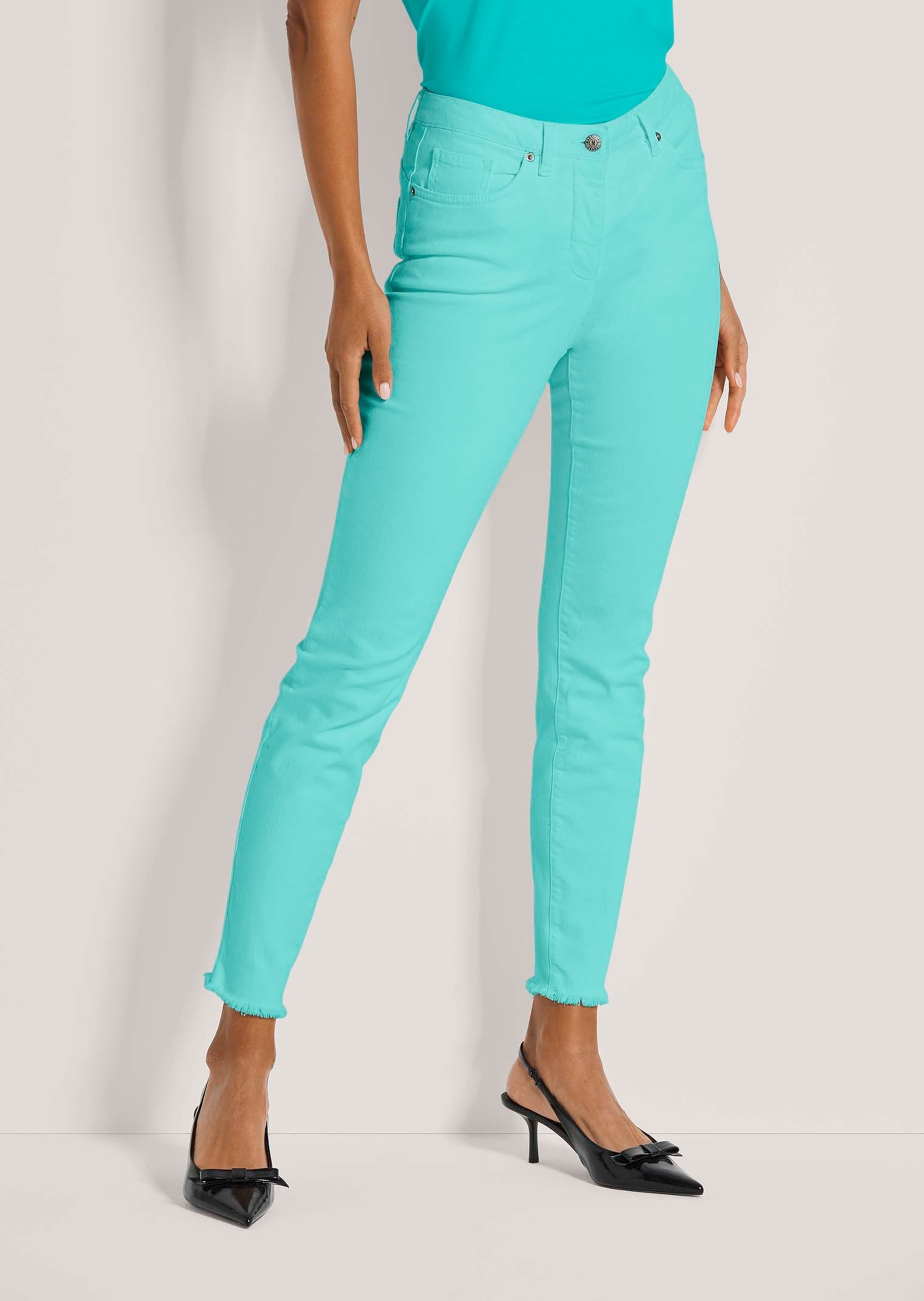 MADELEINE »Jeans Mid Waist Skinny-Hose mit Fransen« mit Fransensaum