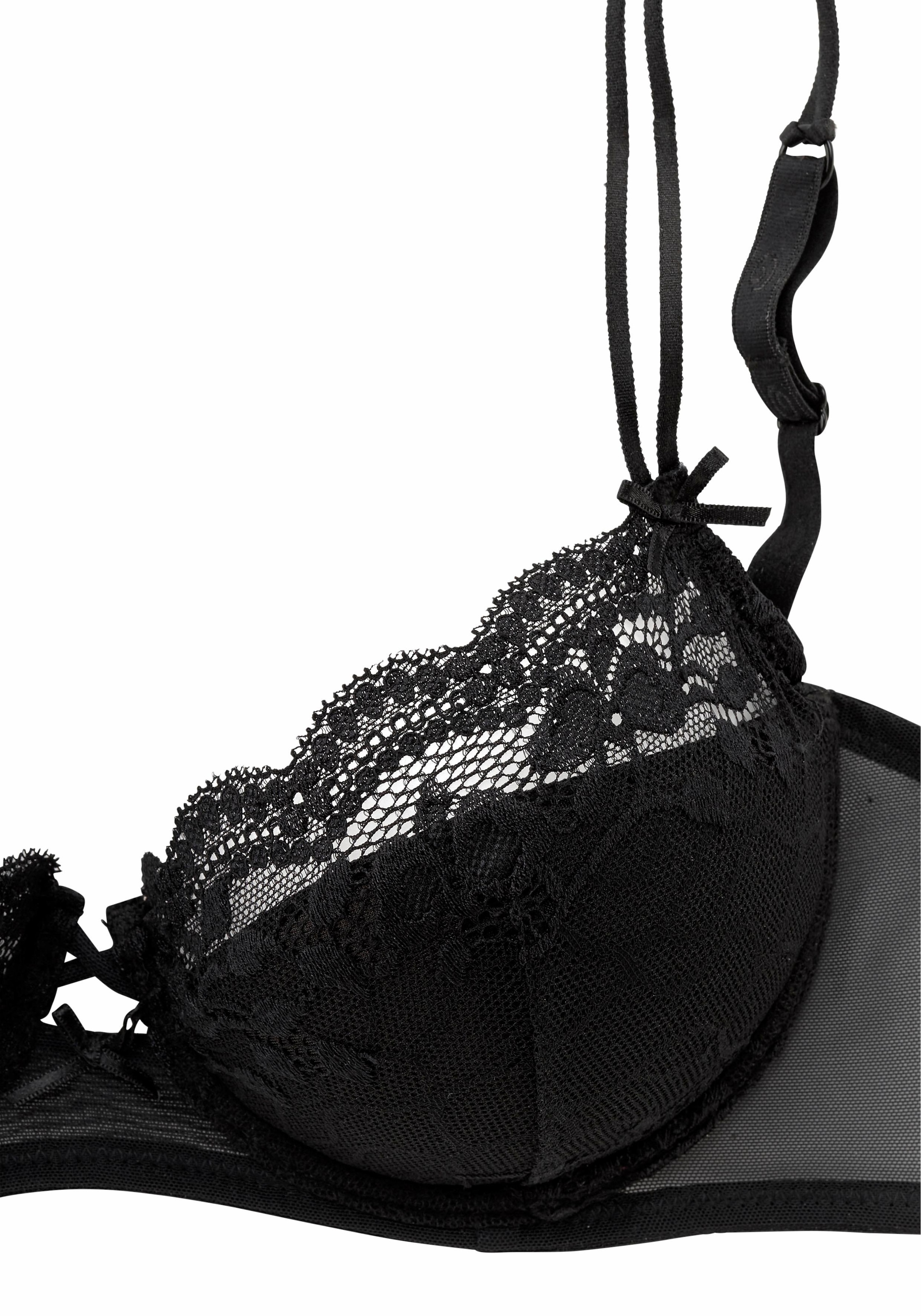 s.Oliver BALCONETTE-BH MIT SCHALE + PANTY - Balconette bra - black