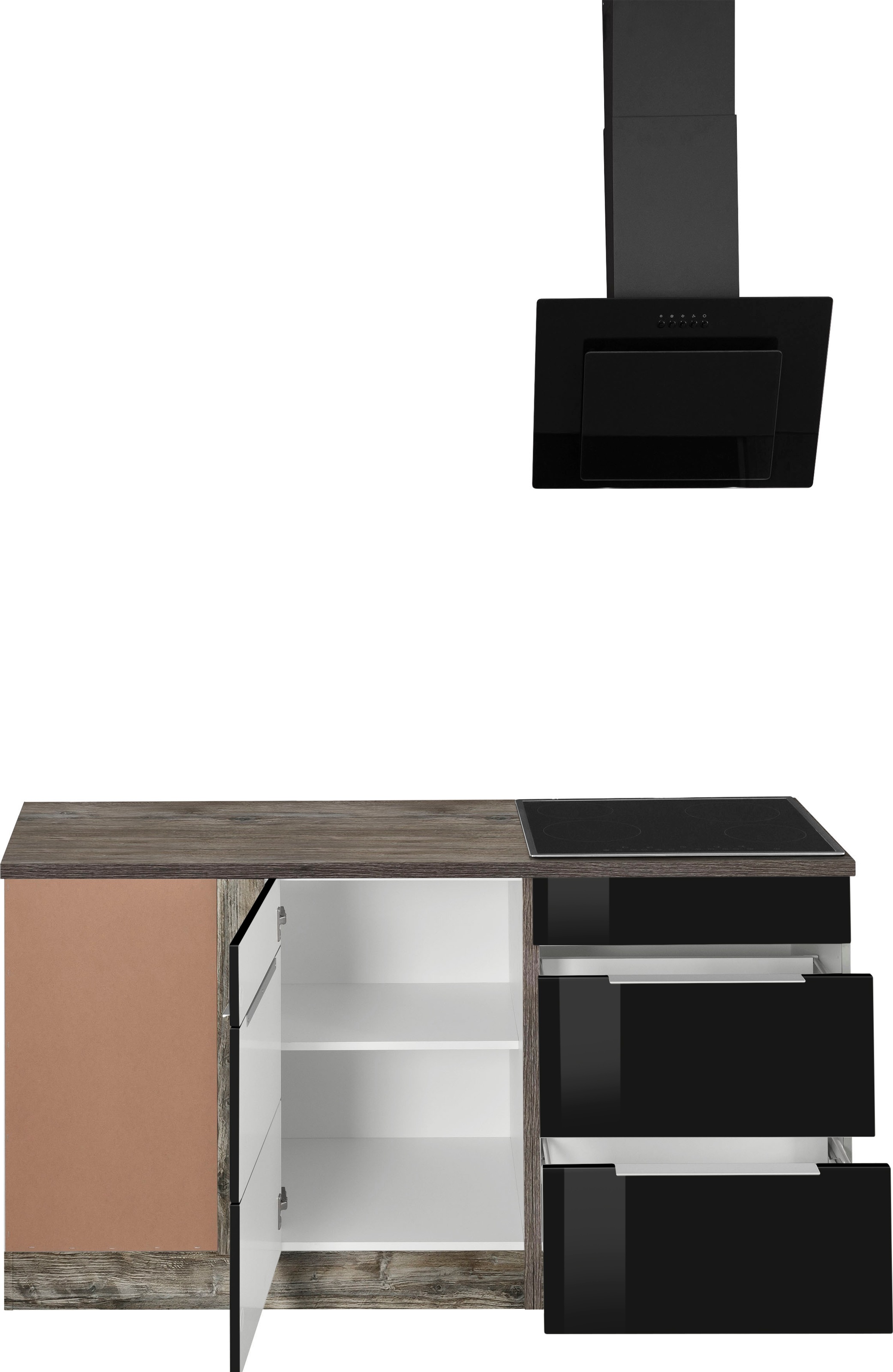 KOCHSTATION Winkelküche »KS-Brindisi«, Stellbreite 230/170 cm, wahlweise mit E-Geräten, mit MDF-Fronten