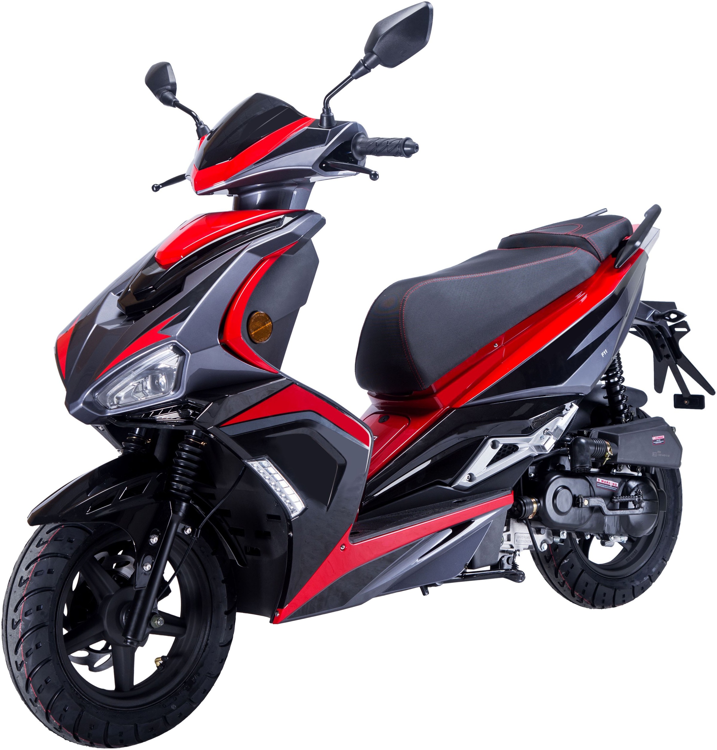 GT UNION Motorroller "Striker 45", 45 km/h, schwarz, Motorroller, Luftgekühlter Motor