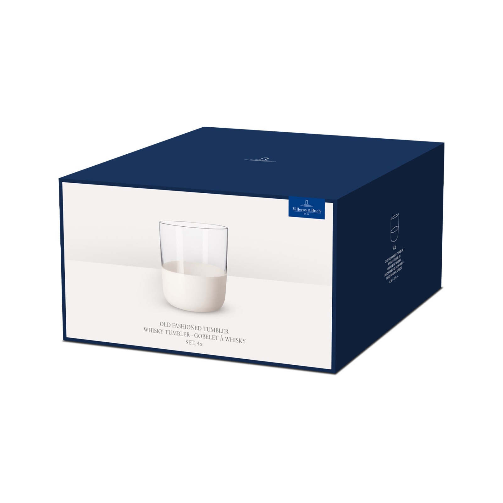 Villeroy & Boch Whiskyglas »Whiskybecher Manufacture Rock 250 ml 4er Set weiß-transparent«