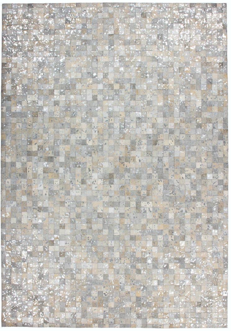 Kayoom Lederteppich »Rocket 110 - Fellteppich«, rechteckig, 8 mm Höhe, Patchwork - echtes Leder, Einzel Unikate, Metallische Applikationen