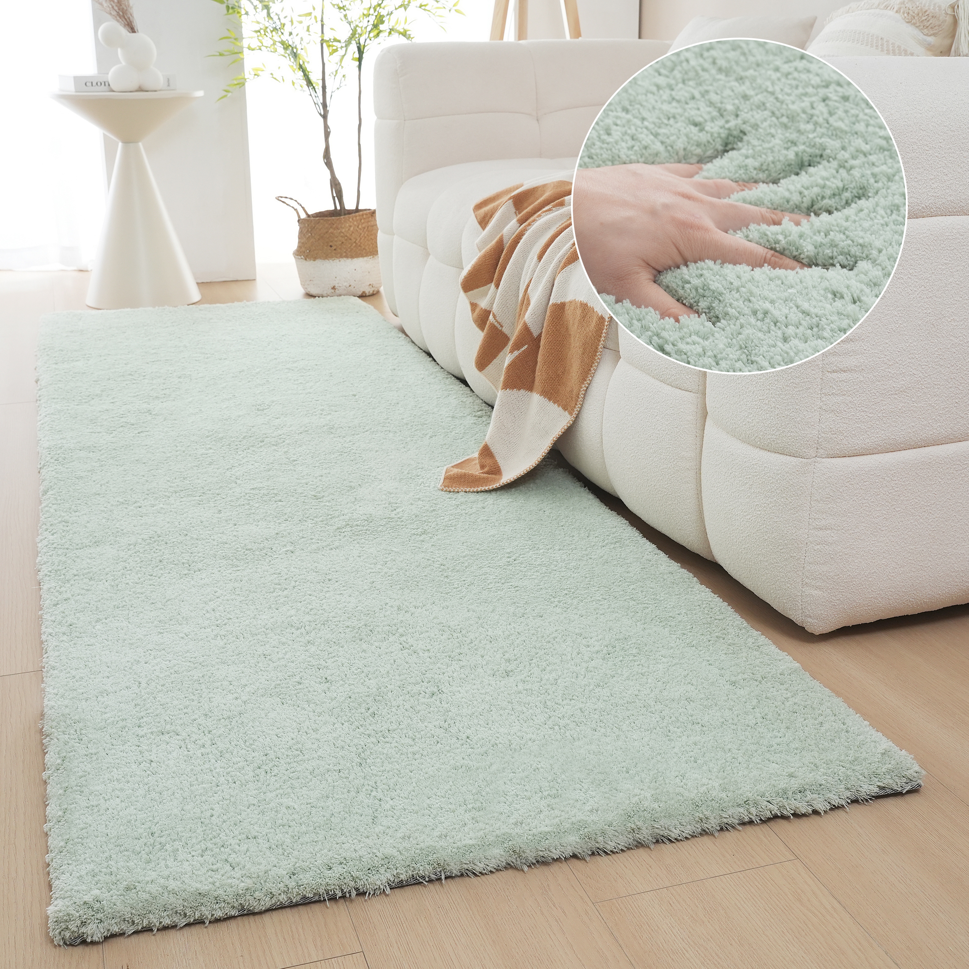 OTTO home Hochflor-Läufer "Microfaser Teppich Magong, besonders weich, sehr feiner Flor" rechteckig 25 mm Höhe uni Teppiche, Wohnzimmer, Schlafzimmer, Kinderzimmer, Flur, Brücke
