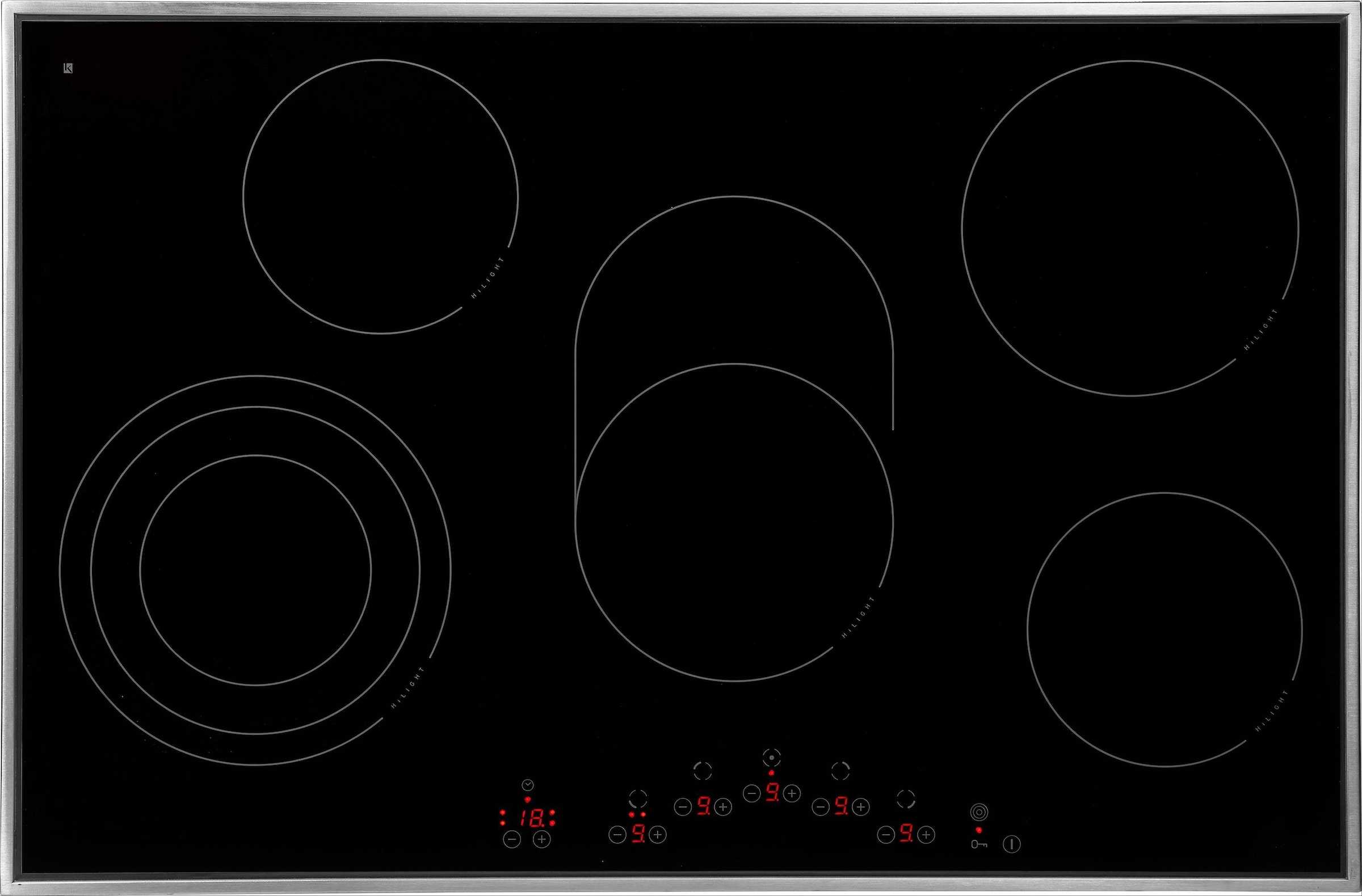 AMICA Elektro-Kochfeld "KMC 745 100 E", schwarz, B:76,8cm H:4,5cm T:50,5cm, Kochfelder, Komfortables Kochen mit ausreichend Platz für jedes Gericht