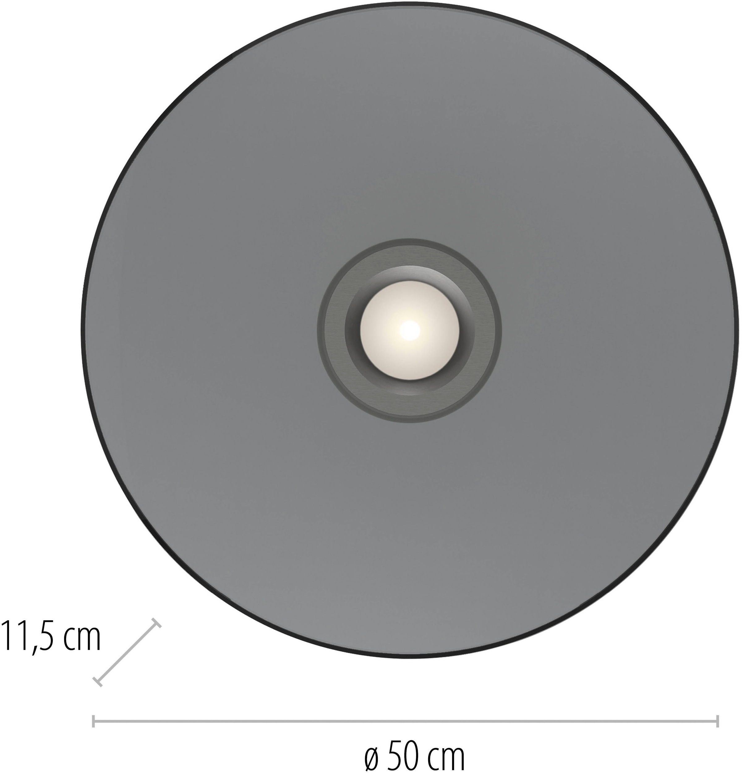 Neuhaus PURE LED Deckenleuchte »PURE Moon« LED-Board 1 Stk. Warmweiß Dimmfähig über separaten Tronicdimmer, Glas Rauchfarben