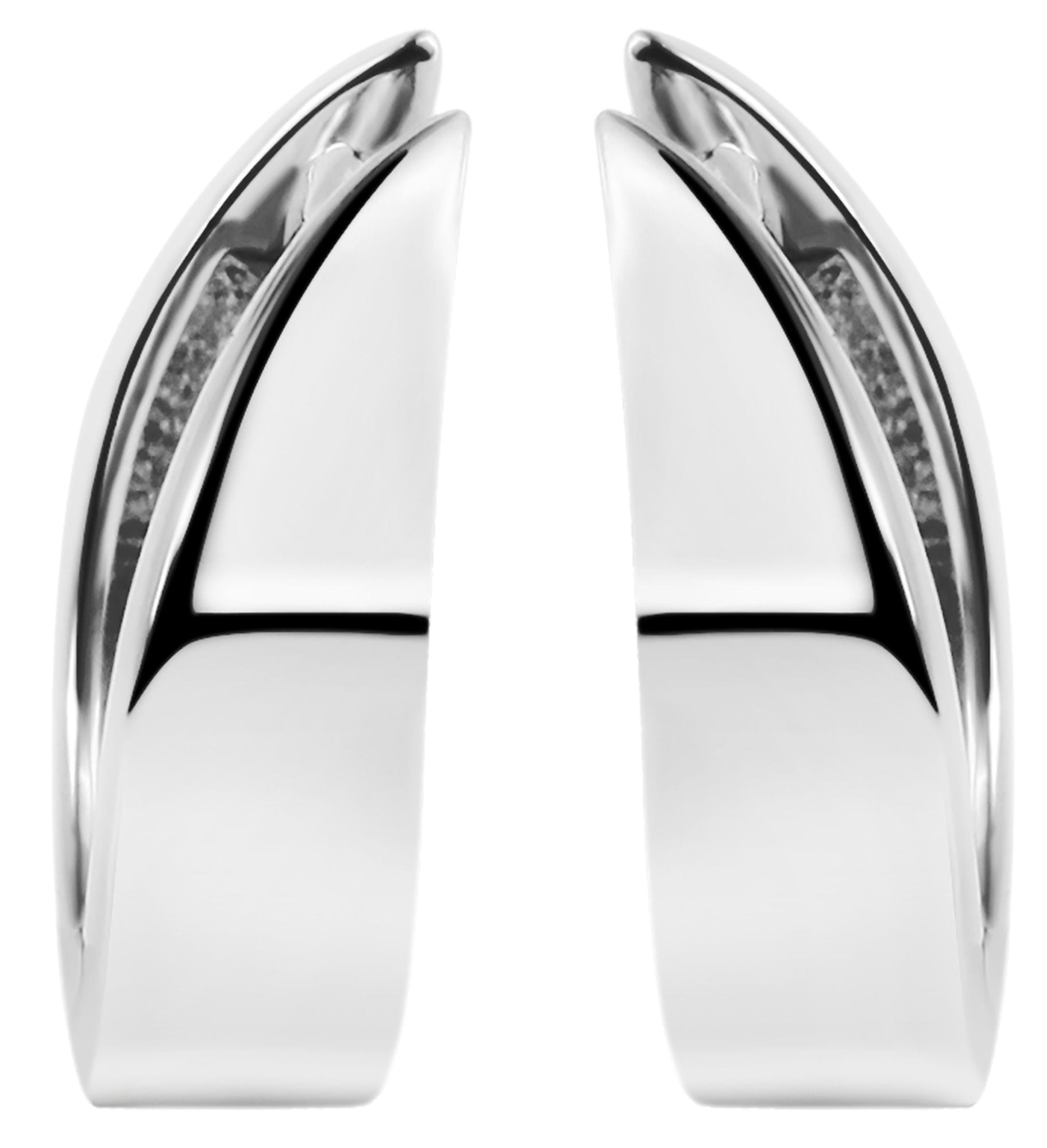 Adelia´s Klappcreolen "Ohrringe – Klappcreole aus 925 Silber mit Zirkonia" Zum Verschenken – ideal zum Valentinstag