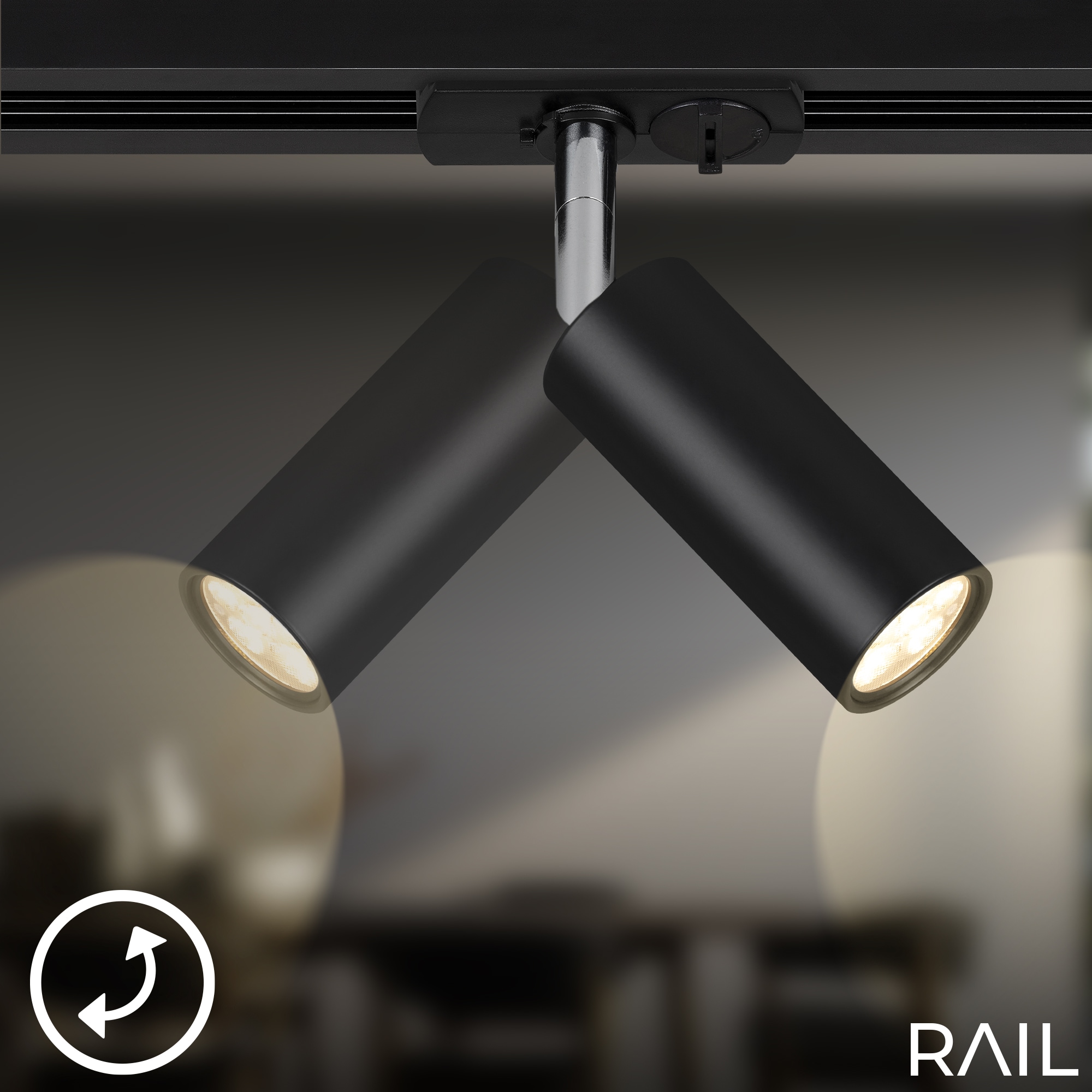 Briloner Leuchten Schienensystem-Leuchten »RAIL« LED-Board 1 Stk. LED Spotlight 40x100 mm Schwarz 5,5W Schienensystem Rail Büro