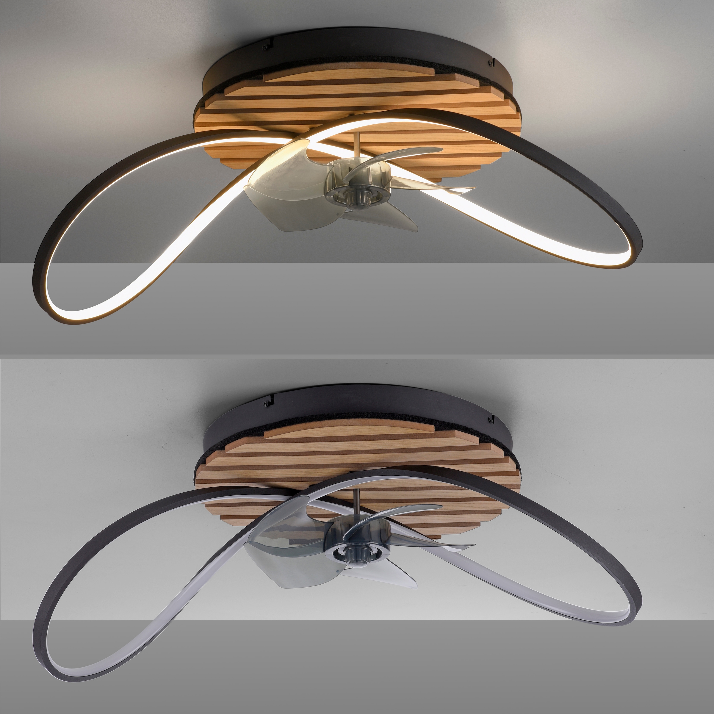 andas Deckenleuchte »Unnestad Akustikpaneele«, 1 flammig, Leuchtmittel LED-Board | LED fest integriert, Deckenventilator, Holz, Akustik, Paneele, Ventilator, Lampe