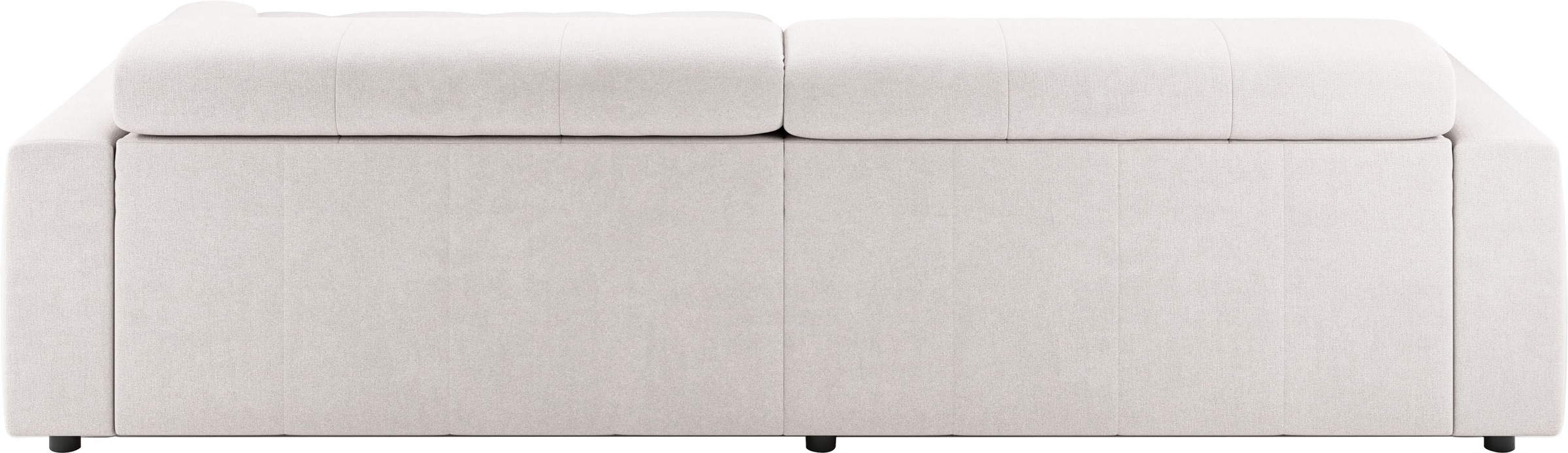 Ecksofa 3C CANDY "Denver auch mit Cord- und Easy care-Bezug, Kopfteilverstellung L-Form", weiß, B:258cm H:68cm T:217cm, 100% Polyester, Sofas, Ecksofa, wahlweise. mit motorischer Sitztiefenverstellung 9