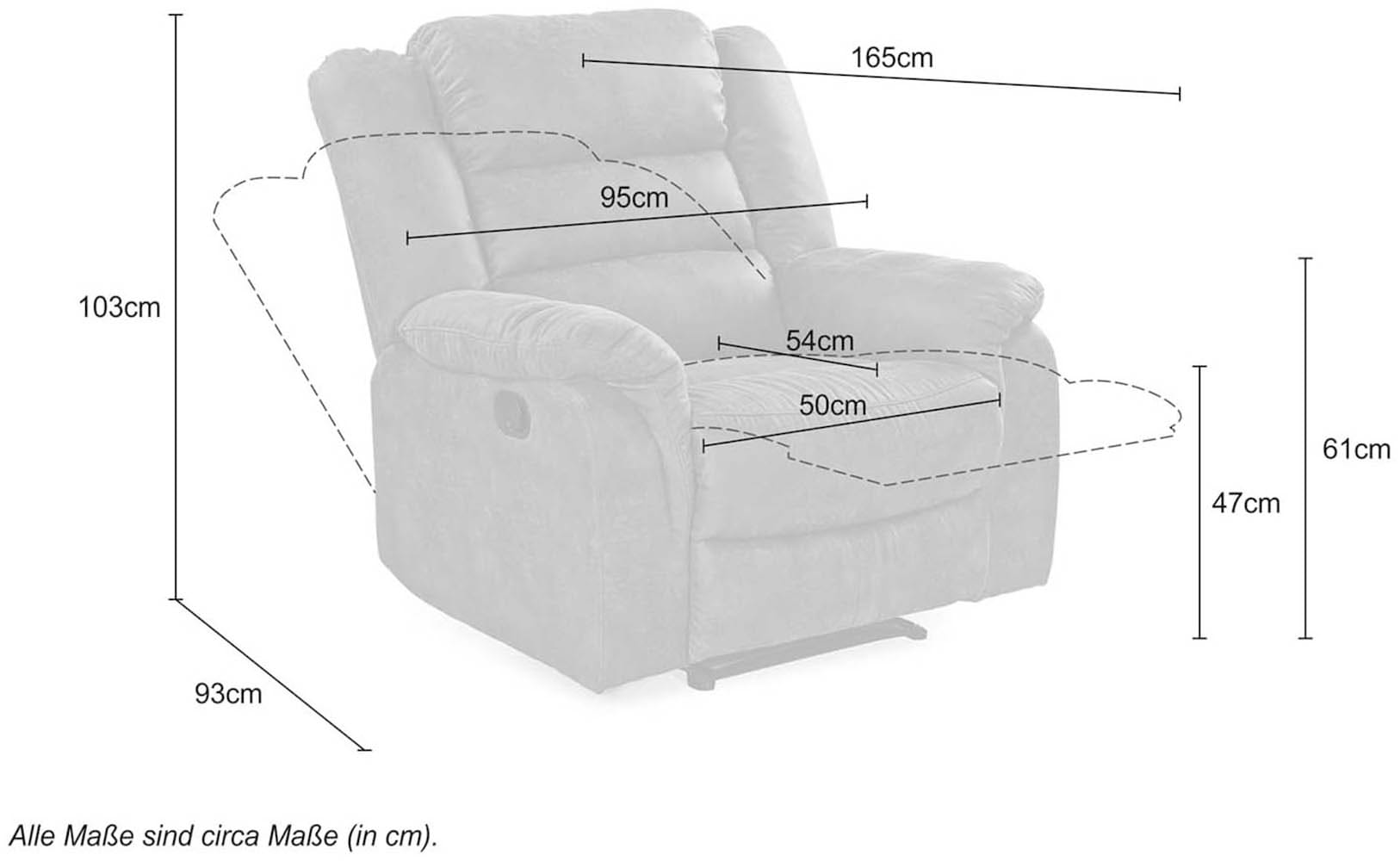 Jockenhöfer Gruppe Sessel »Cleveland« mit Liegefunktion durch halbautomatische Relaxfunktion, Federkern