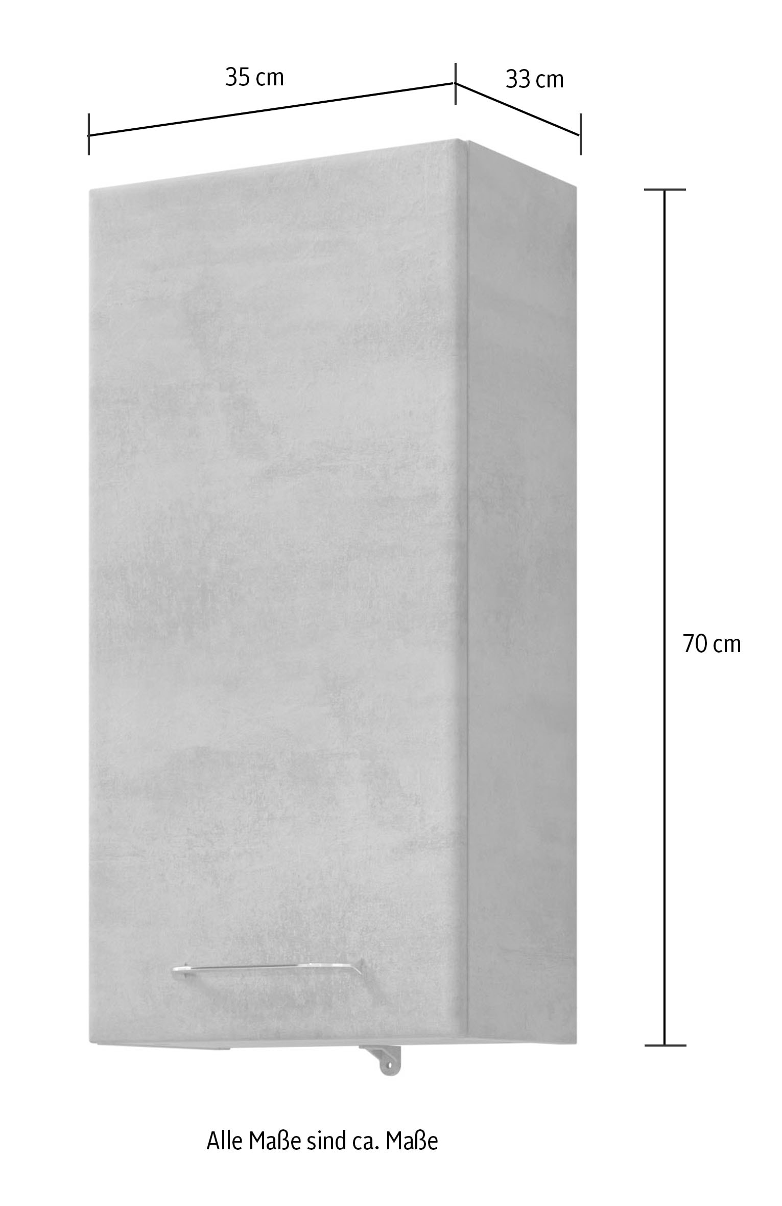 Saphir Hängeschrank »Quickset 945 Wand-Badschrank 35 cm breit mit 1 Tür und 2 Einlegeböden«, Badezimmer-Hängeschrank inkl. Türdämpfer, Griffe in Chrom Glanz