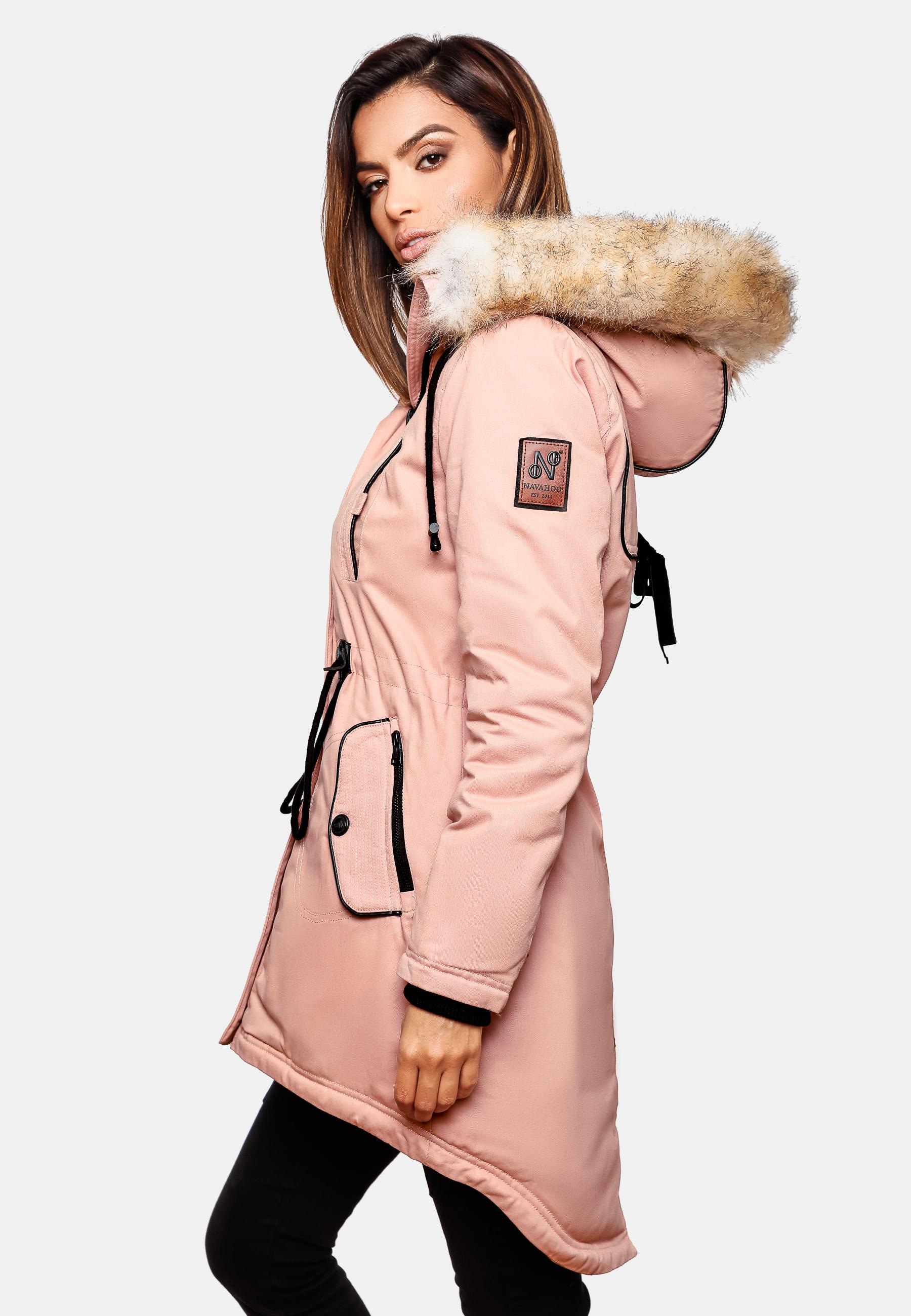 Navahoo Wintermantel »Bombii« stylischer Damen Winterparka mit Kunstfell-Kapuze