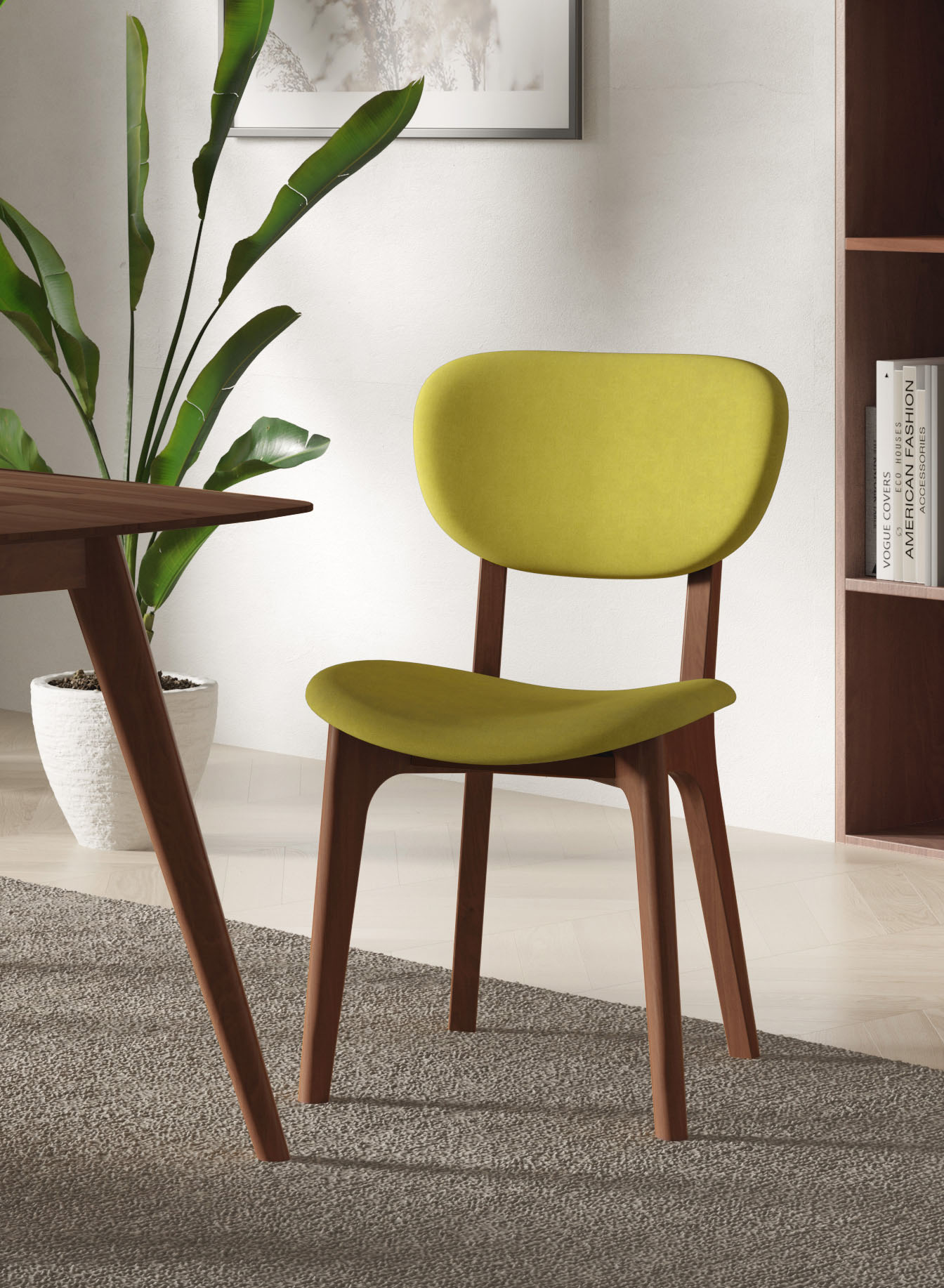 Home affaire "COZY Made in Italy" (Set) 2 Stk.Gestell in Buche, Kirsch- oder Nussbaum, Massivholz, Design Stuhl