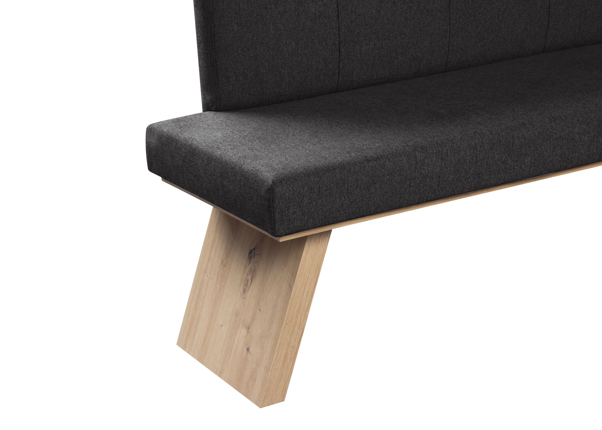 Eckbank OTTO HOME "Nina Küchenbank, Polsterbank, Esszimmerbank, Breite 185x 150 cm", schwarz (jet schwarz, dekor eiche ontario), B:185cm H:88cm T:150cm, Holzwerkstoff, Polyester, Polyurethan, Sitzbänke, Eckbank, Moderne Bank in tollen Farben, Anzahl Sitzp 3