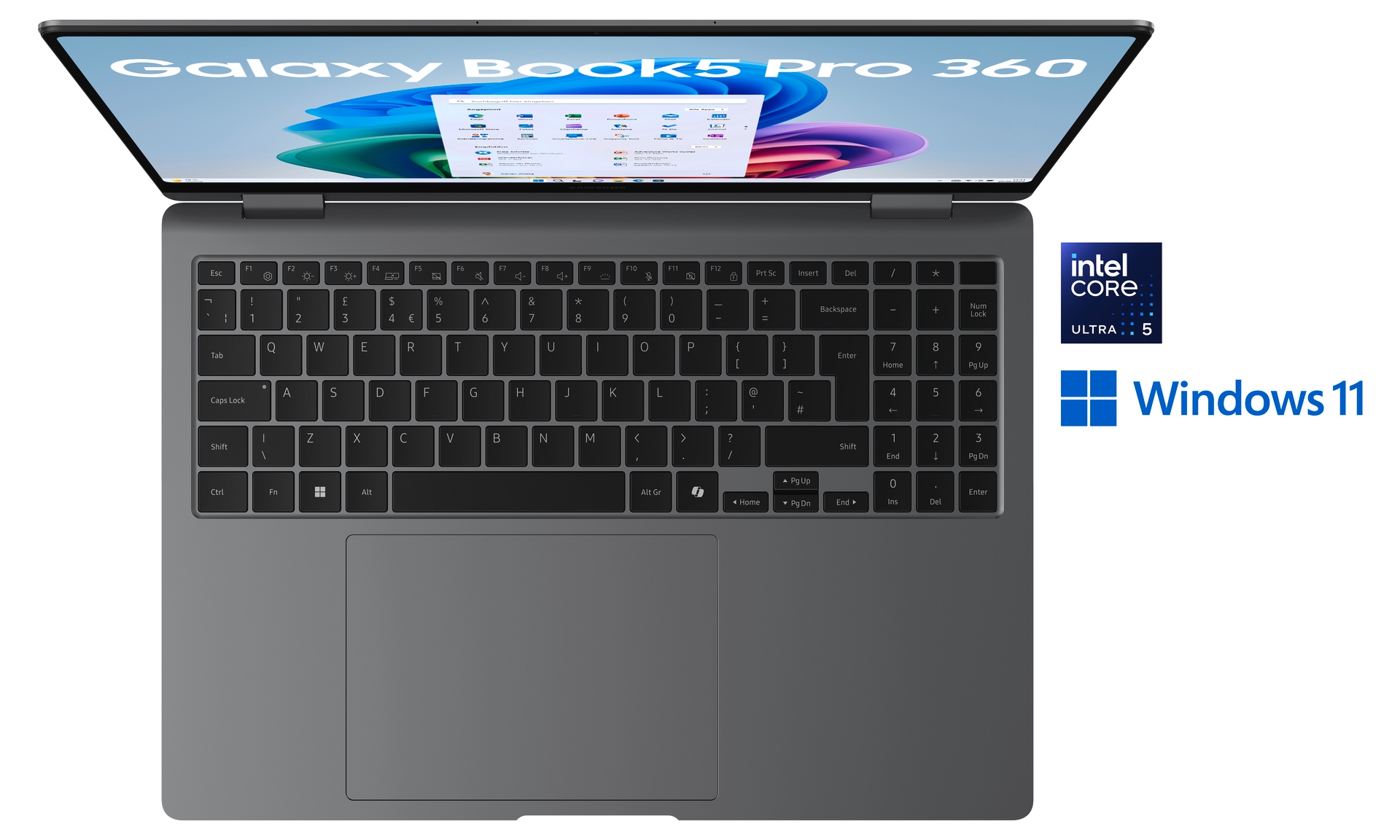 Samsung Convertible Notebook »Galaxy Book5 Pro 360 16'' (NP960Q) Ultra5 32 GB + 512 GB«, 40,6 cm, / 16 Zoll, Intel, Core Ultra 7, ARC, 512 GB SSD