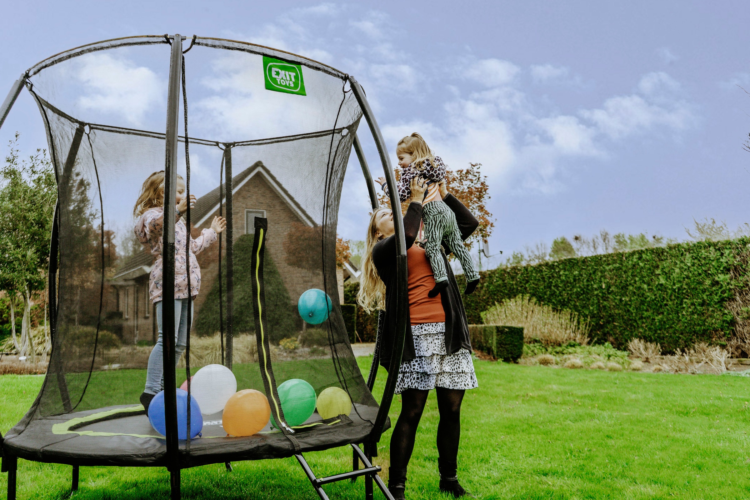 EXIT Gartentrampolin »Silhouette, schwarz«, mit Sicherheitsnetz