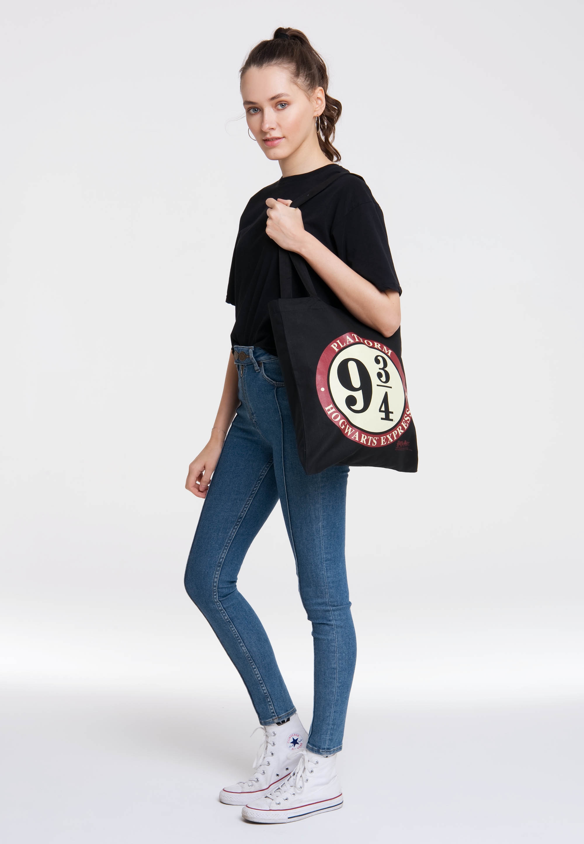 LOGOSHIRT Henkeltasche »Baumwolltasche Harry Potter - Platform 9 3/4«, mit Gleis 9 3/4-Logo