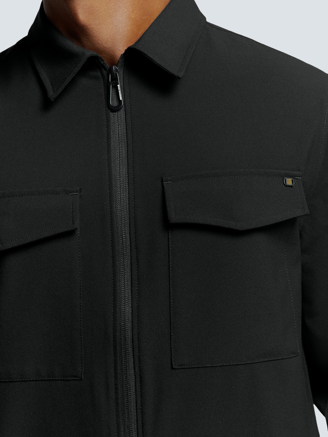 NO EXCESS Langarmhemd »No Excess Overshirt mit Zip-Verschluss«