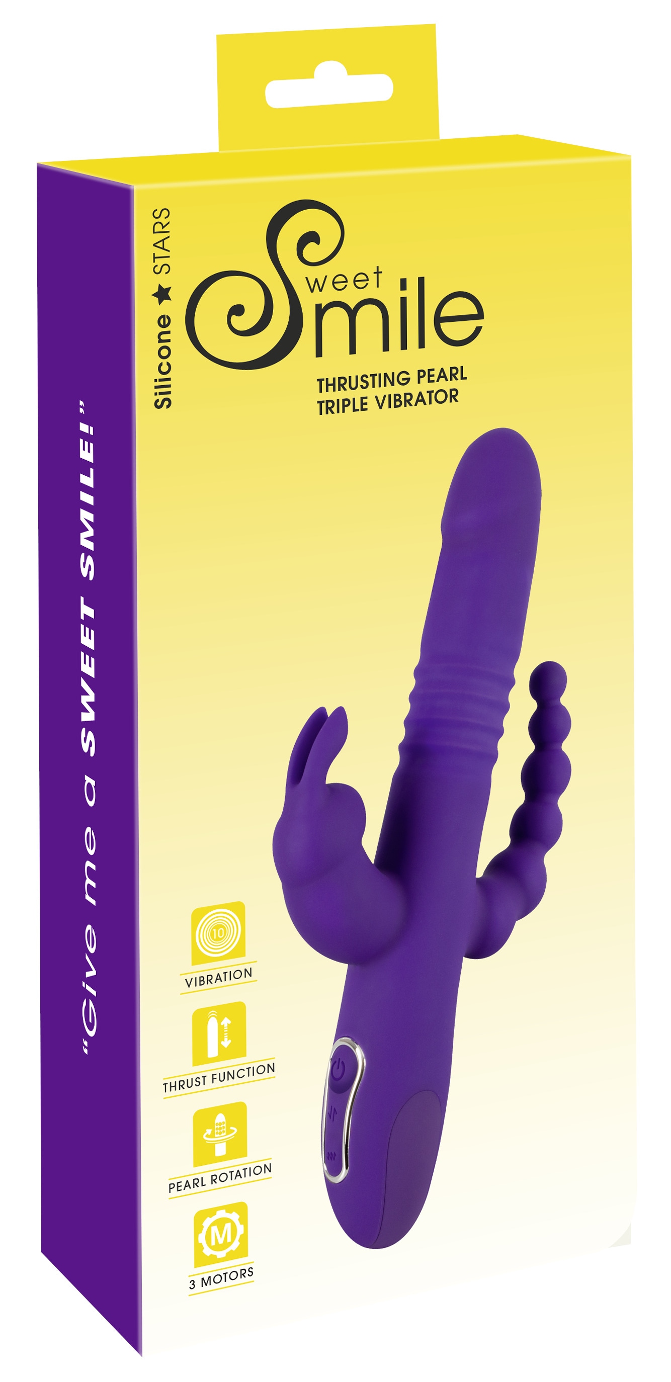 Sweet Smile Vibrator »Vib mit Stoßfunktion und Klitorisreizer Thrusting Pearl Triple«