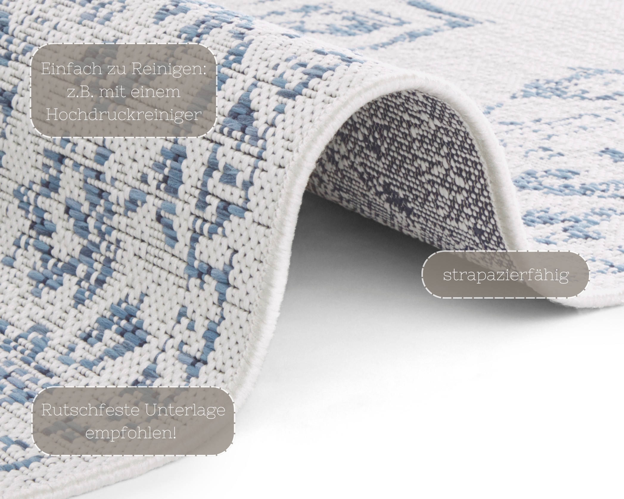 NORTHRUGS Teppich »Tilos«, rechteckig, 8 mm Höhe, In- & Outdoor, Kurzflor, Orientalisch, Vintage, Wohnzimmer, Garten