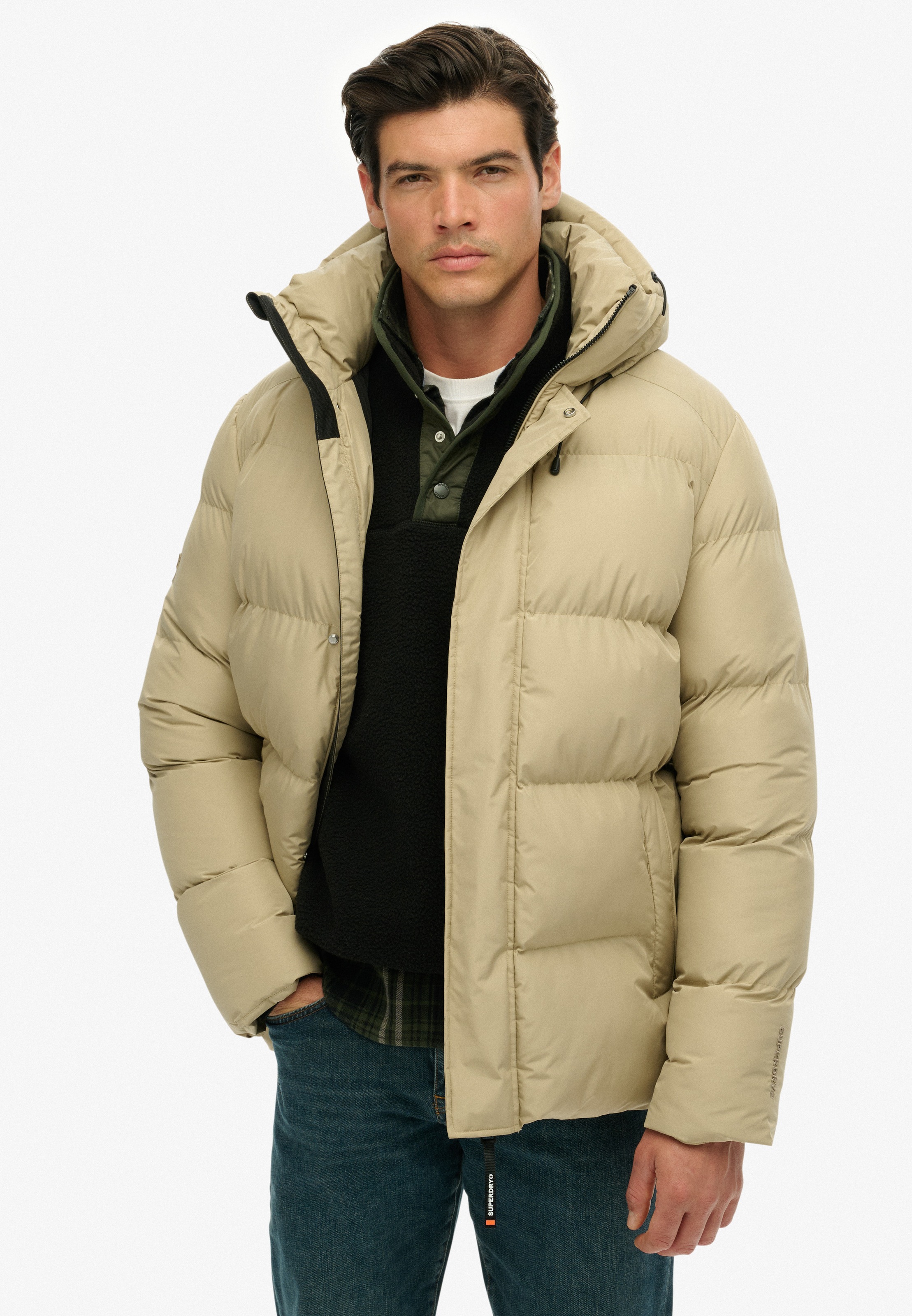 Superdry Steppjacke "HOODED 5 BAFFLE SPORTS PUFFER" mit Kapuze Kunstfaser, günstig online kaufen