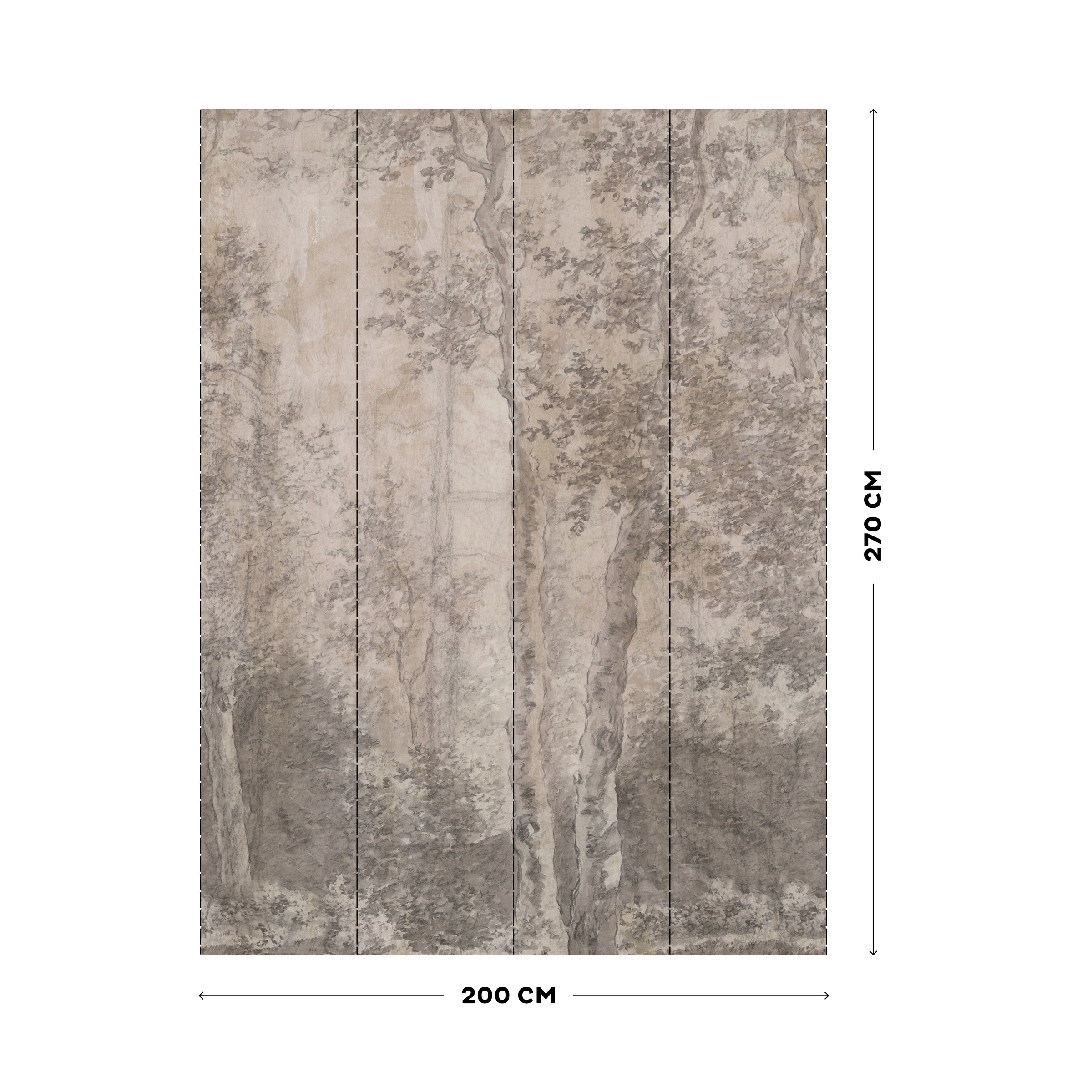 LOOKS by Wolfgang Joop Fototapete »Birch Trees«, botanisch-naturalistisch-Ton-in-Ton-Wald, 200x270cm