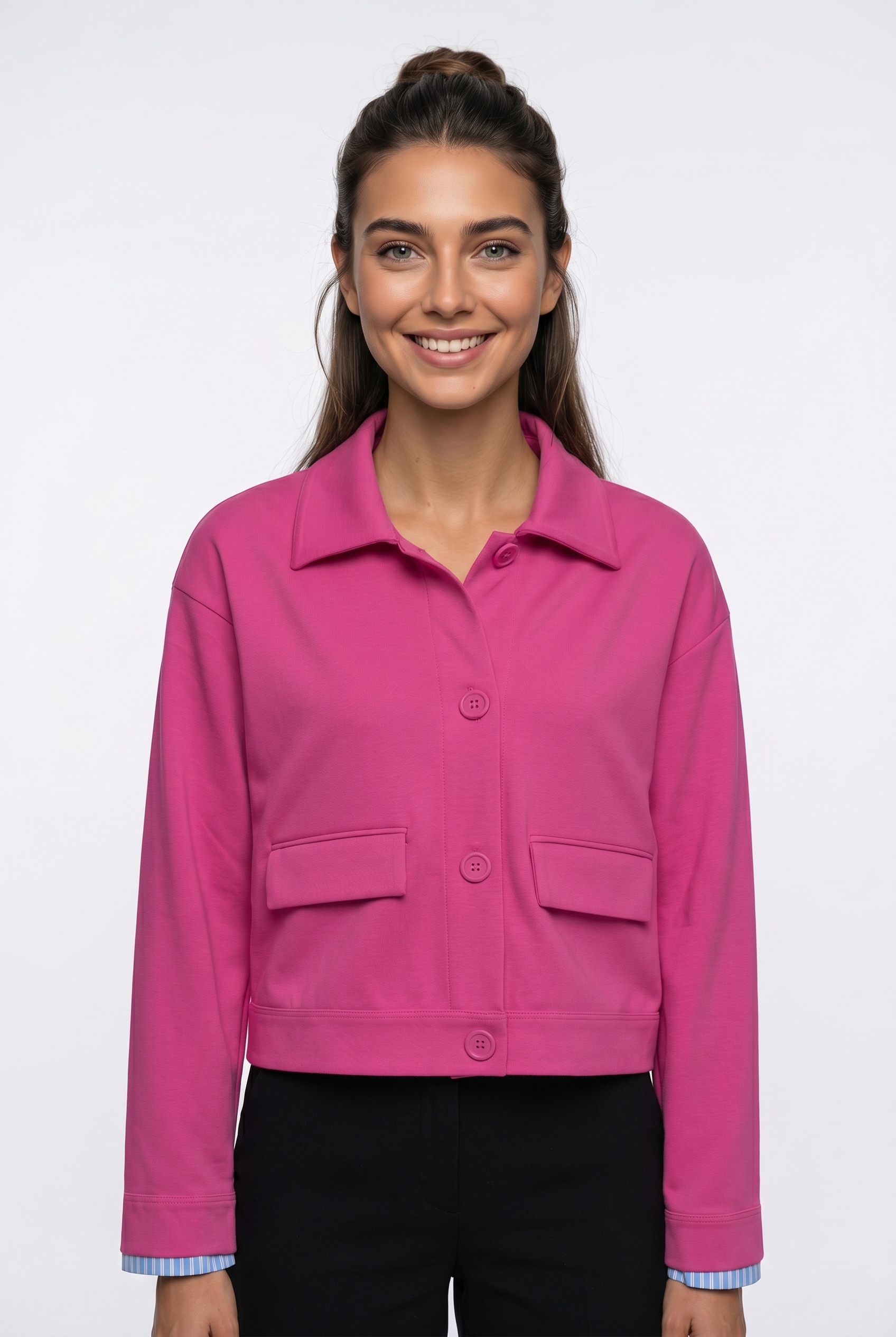 Smith & Soul Hemdjacke aus Interlock-Jersey, Umlegekragen