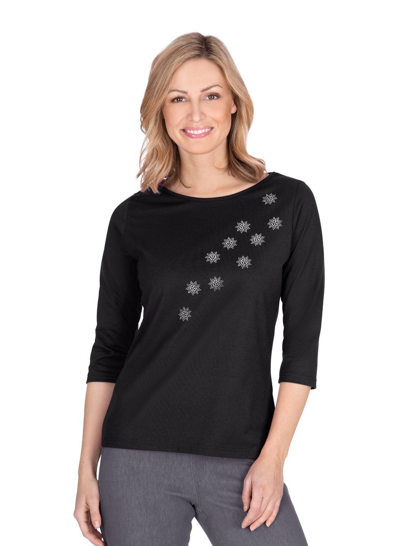 trigema -  Print-Shirt, mit Motiv aus Glitzersteinen