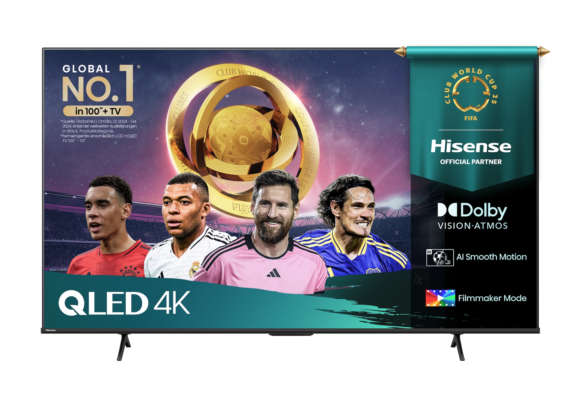 Hisense QLED-Fernseher »55E77Q PRO«, 4K Ultra HD, Smart-TV, 4K UHD QLED