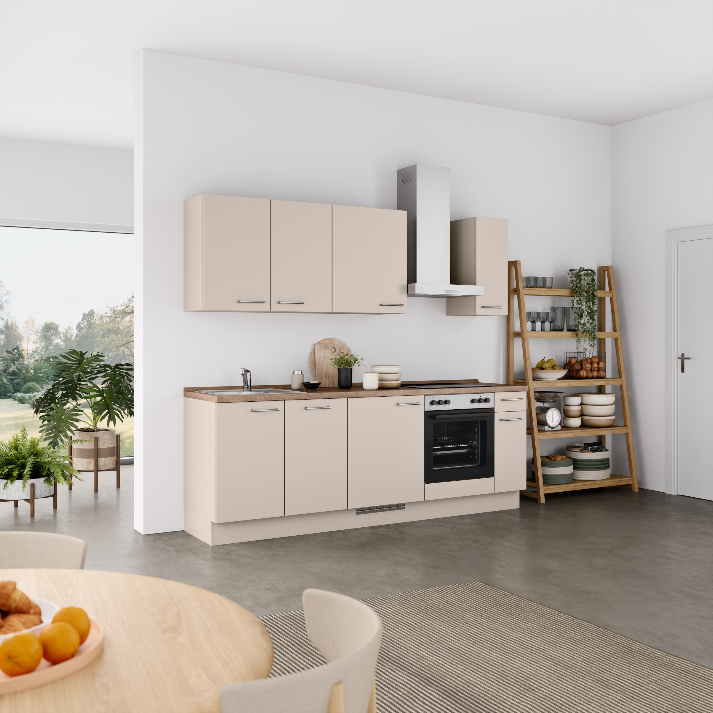 nobilia® Küchenzeile »"Laser I"«, vormontiert, Ausrichtung wählbar, Breite 240 cm, wahlw. mit E-Geräten