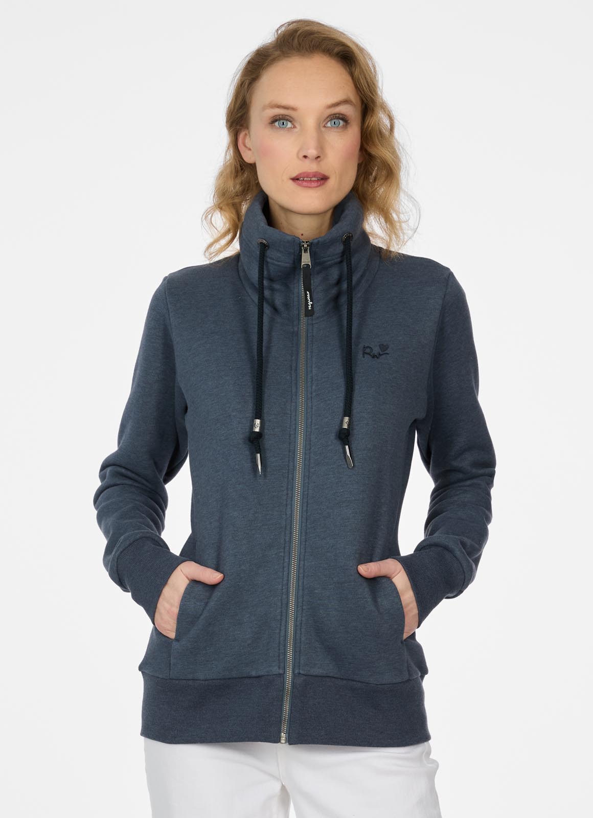 Ragwear Sweatjacke "RONETTE" brushed, in super softer Qualität, unifarbene Optik, mit Stehkragen